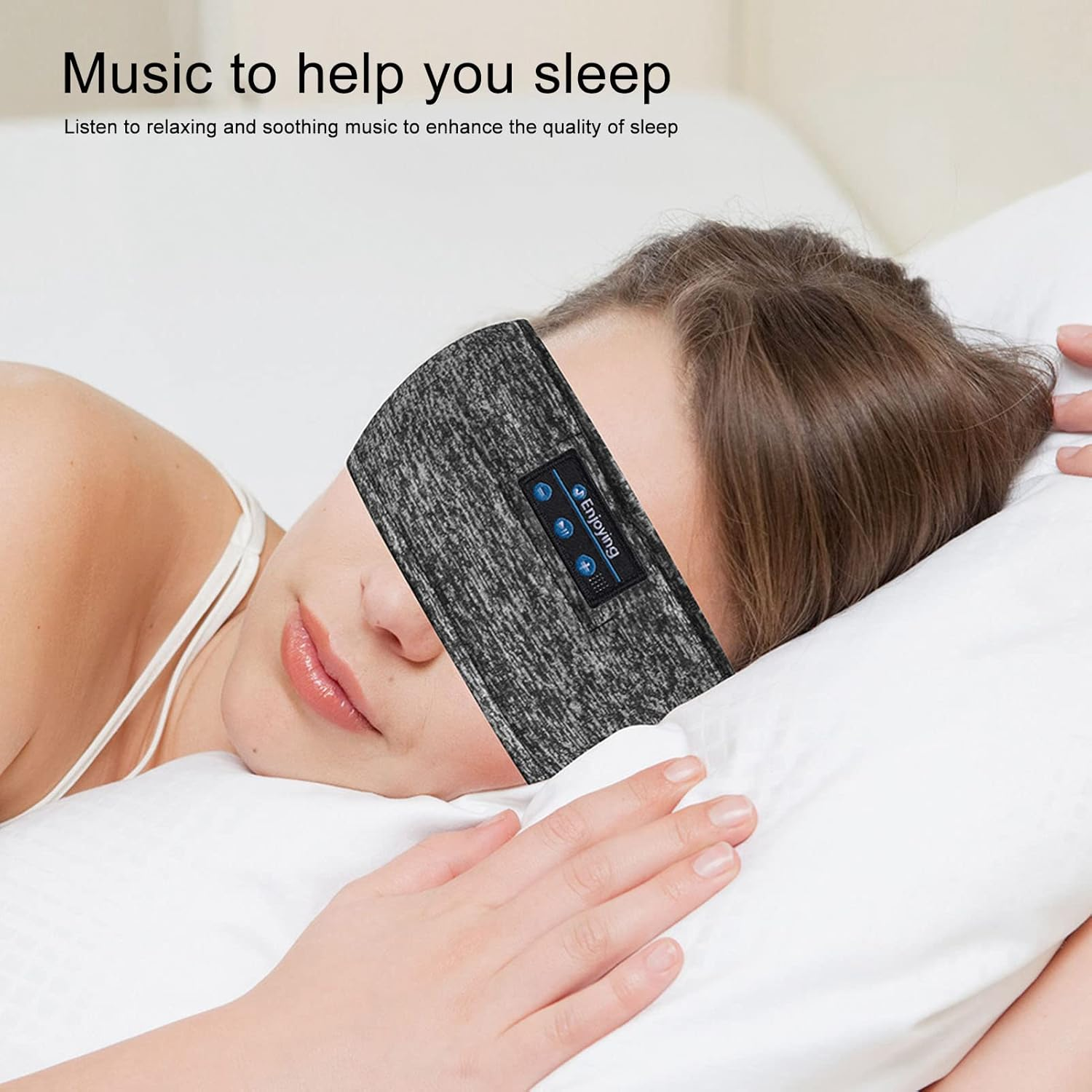 Bluetooth Headband Headphones, Wireless Headband 5.0 Sleep Headset, Fitness Yoga Sports Bluetooth Sports Headset with Ultra Thin HD Stereo Speaker for Sleep, Movement Etc. image number 6