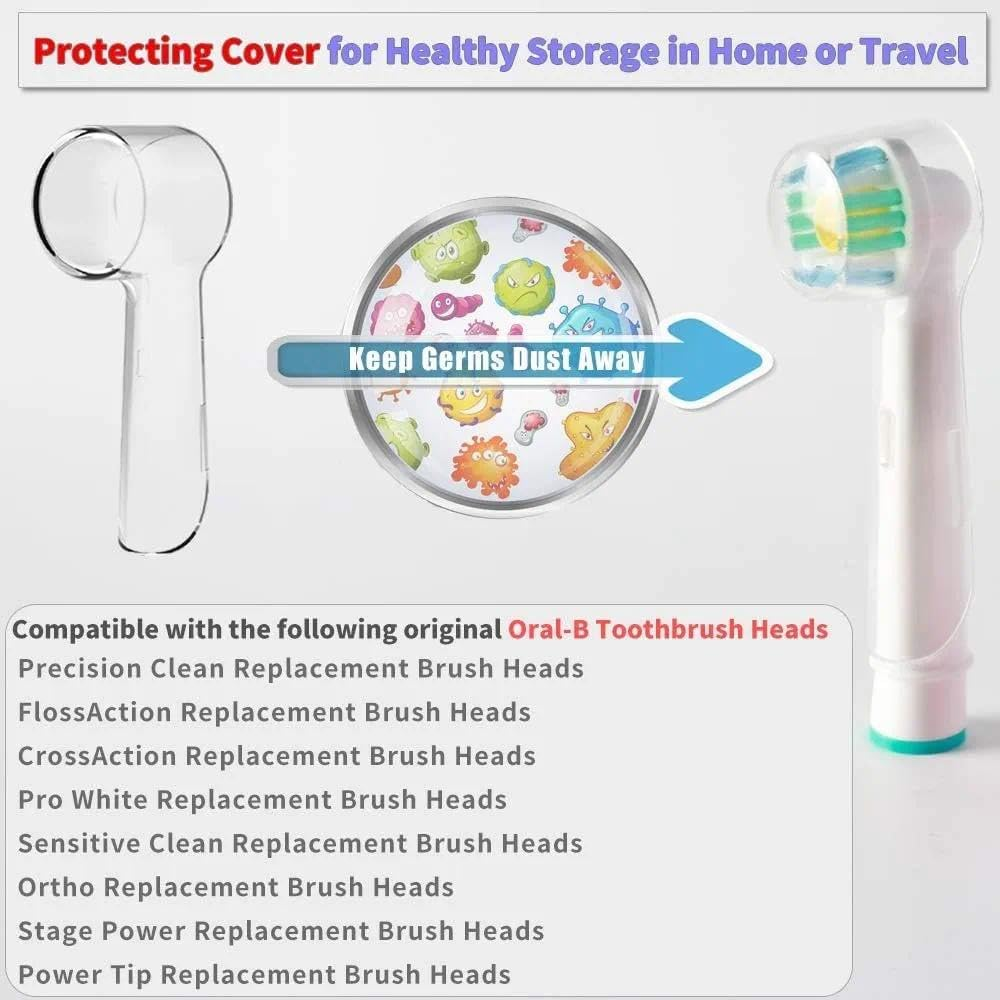 Electric Toothbrush Travel Case with 4 Pcs Toothbrush Head Covers, Compatible with Oral-B Electric Toothbrushes, Toothbrush Holder, Pink Durable and Portable Travel Case for Electric Toothbrush-Ruibex