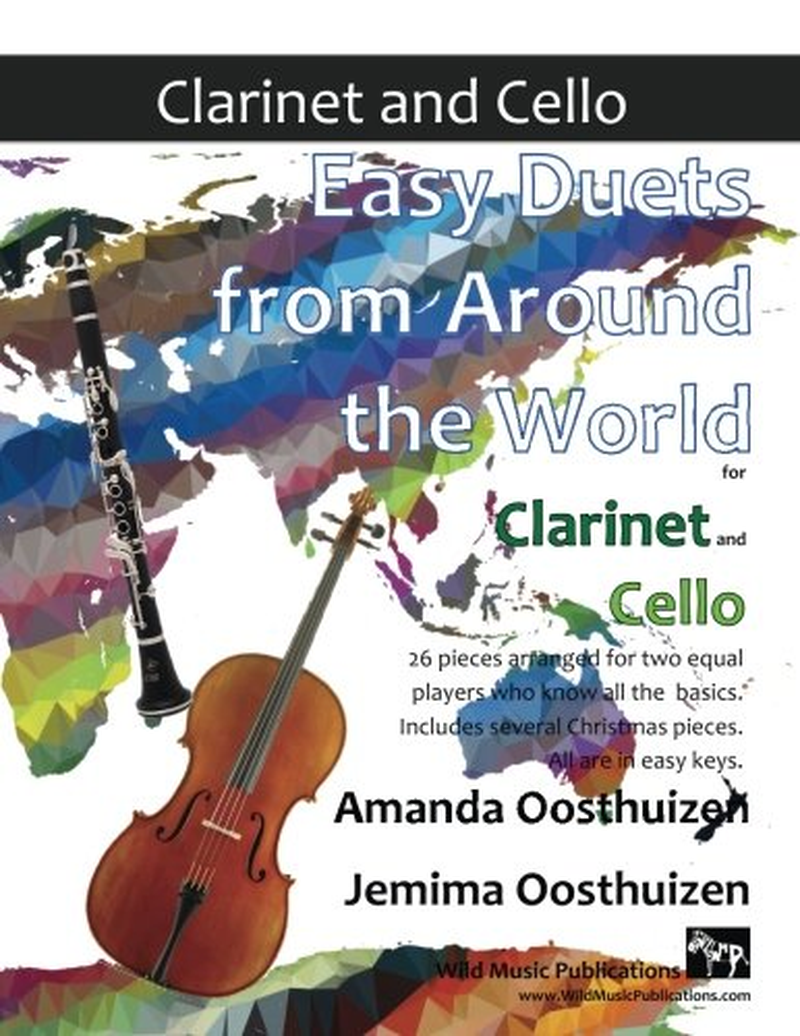 Easy Duets from around the World for Clarinet and Cello: 26 Pieces Arranged for Two Equal Players Who Know All the Basics. Includes Several Christmas Pieces. All Are in Easy Keys. image number 1