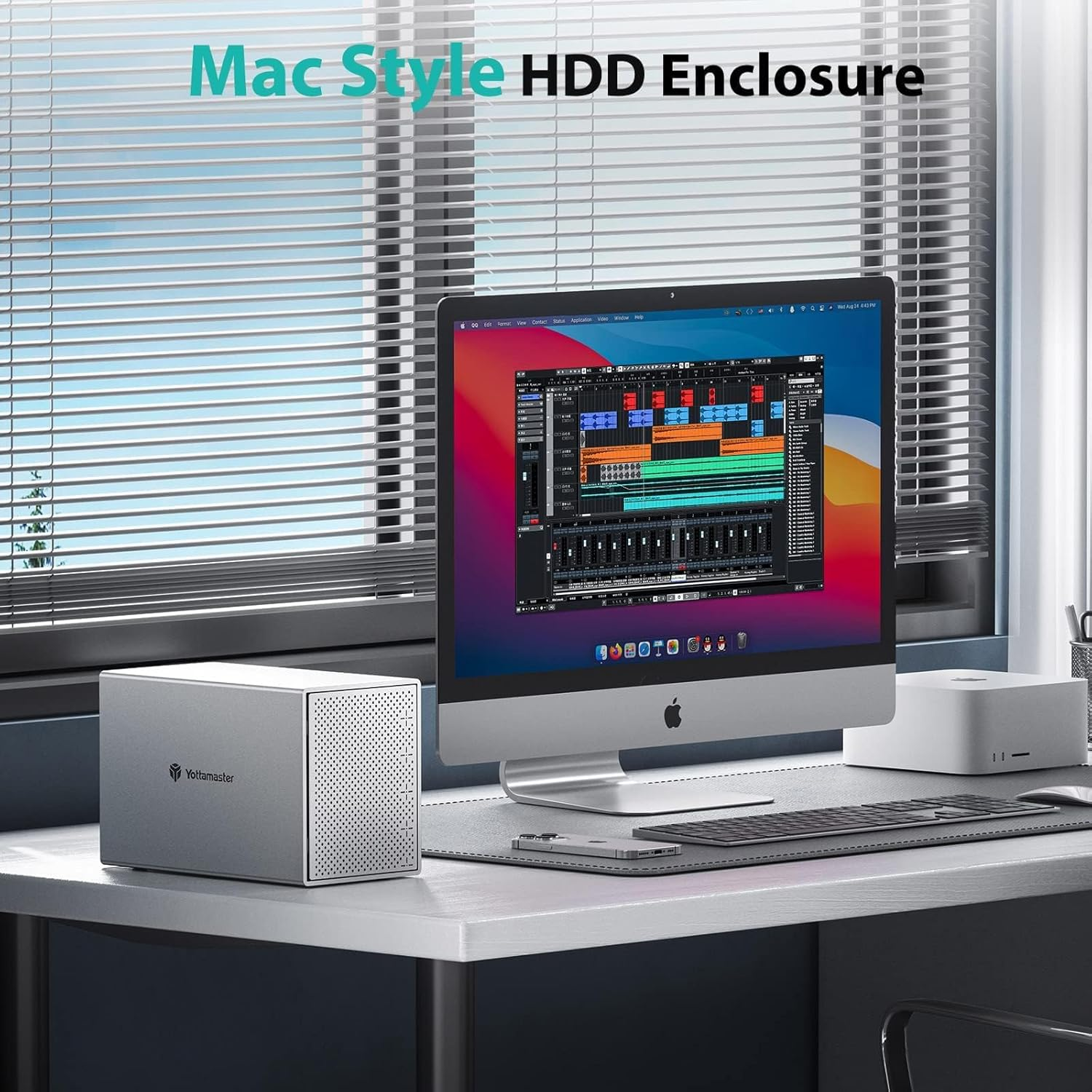 Yottamaster 5 Bay Hard Drive Enclosure, Aluminum USB3.0 3.5" HDD Enclosure DAS for 2.5"/3.5" Inch SATA HDD/SSD, Supports 5X16Tb, Direct Attached Storage (DAS) Storage Expansion, Non-Raid [PS500U3] image number 6