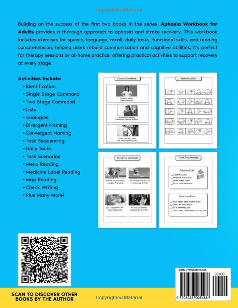 Aphasia Workbook for Adults - Large Print: Speech Therapy Activities for Aphasia and Stroke Rehabilitation image number 1