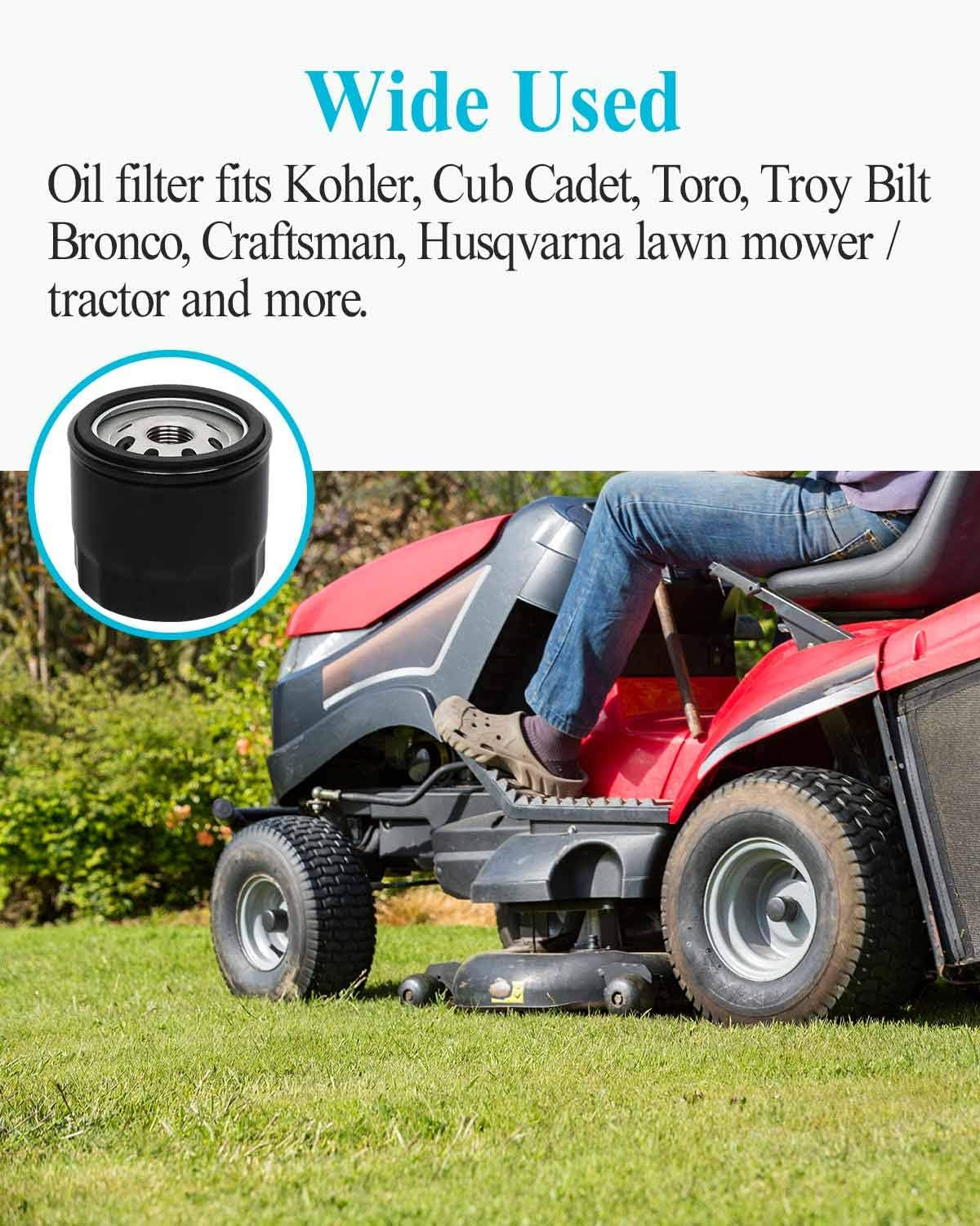 HOODELL 4 Pack 12 050 01-S Oil Filter, Professional Factory Oil Filter Fits Kohler Engine Troy Bilt Bronco 12 050 01 1205001-S 12 050 01-S1, Lawn Mower Oil Filter image number 5