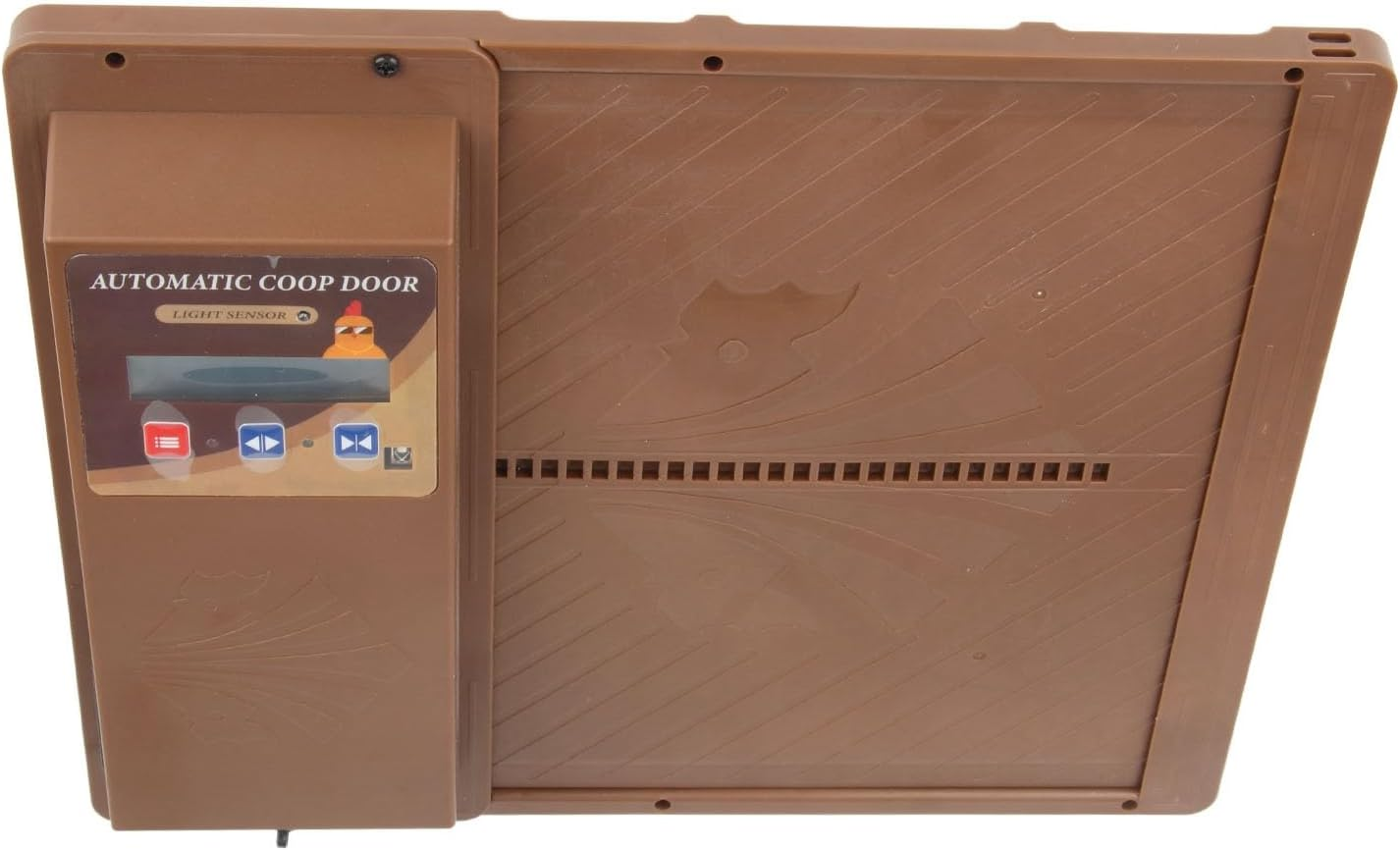 Automatic Chicken Coop Door, Smart Remote Control Solar Opener with LED Display Screen for Poultry Protection (Brown) image number 6