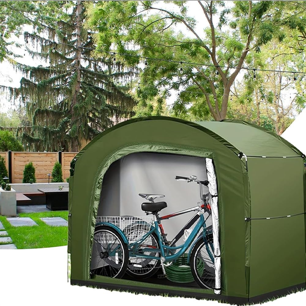 ABDULWEN Bike Storage Tent Portable - Motorcycle Organizer Shelter, Outdoor Storage Cover for Bicycle Lawn Mower Garden Tools, Large Bike Storage Tent for 4 Bikes Waterproof High-Capacity image number 3