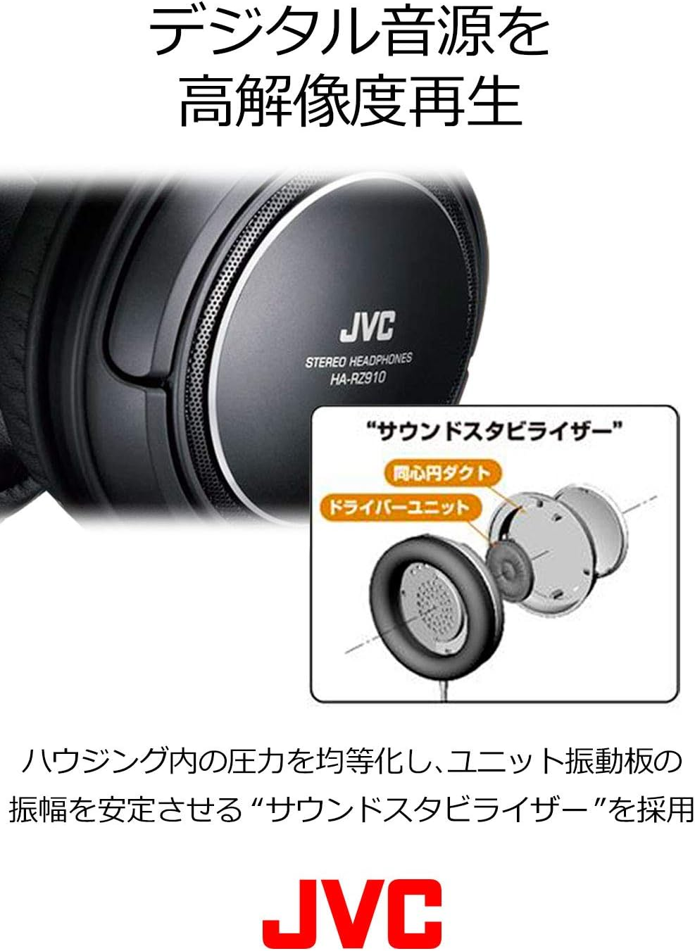 JVC Kenwood JVC HA-RZ910 Sealed Stereo Headphones Indoor (TV & Gaming) with 1.2M + 2.3M Extension Cord