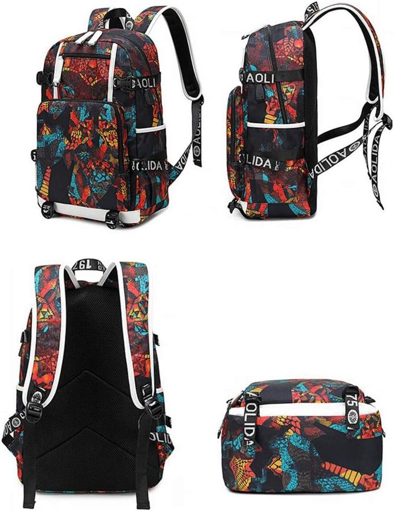 Basketball Legend Never Ends Multifunction Backpack Travel Daypacks Fans Bookbag for Men Women (Red - Bryant Pattern 4) image number 2