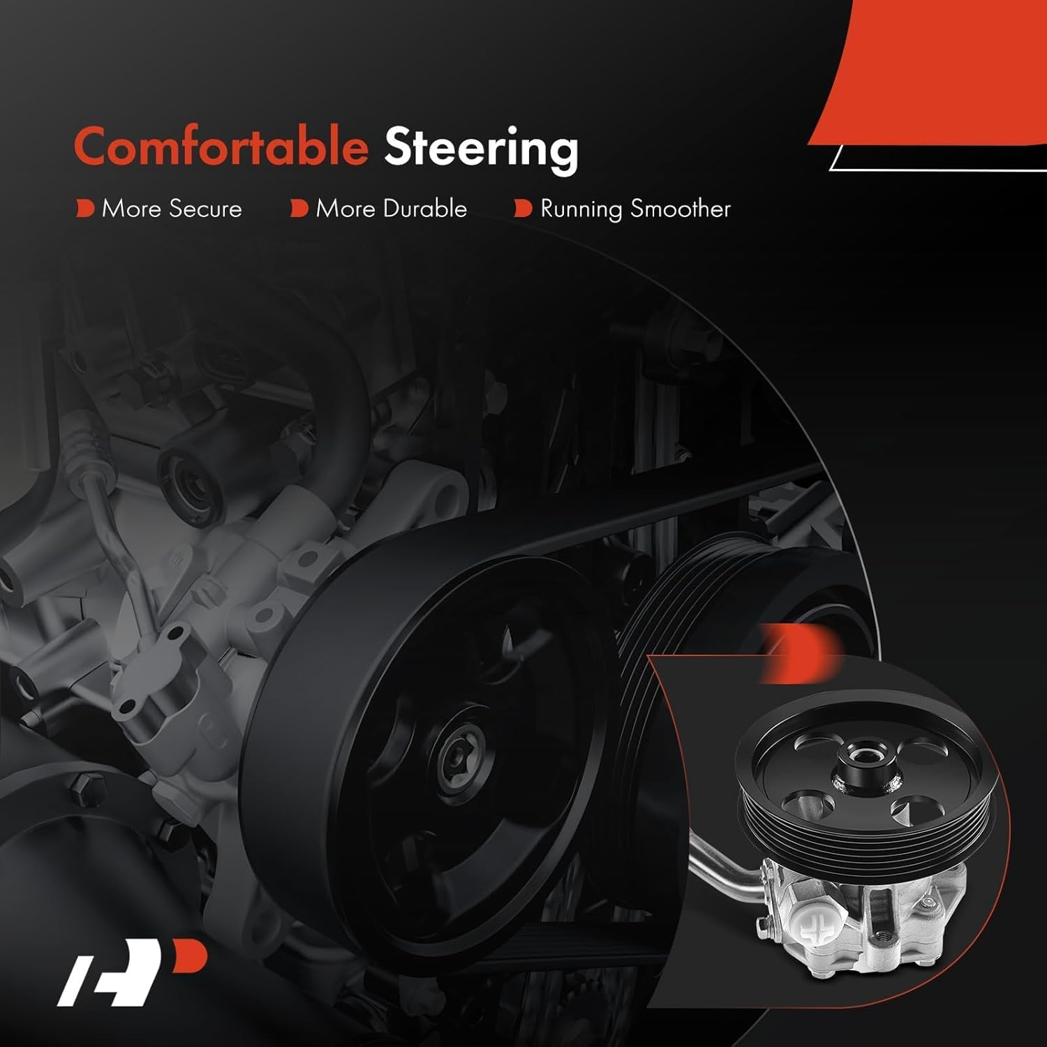 A-Premium Power Steering Pump, with Pulley, Compatible with Jeep Wrangler 2012-2017, Wrangler JK 2018, 3.6L Gas, Replace # 5154400AC, N9901310 image number 5