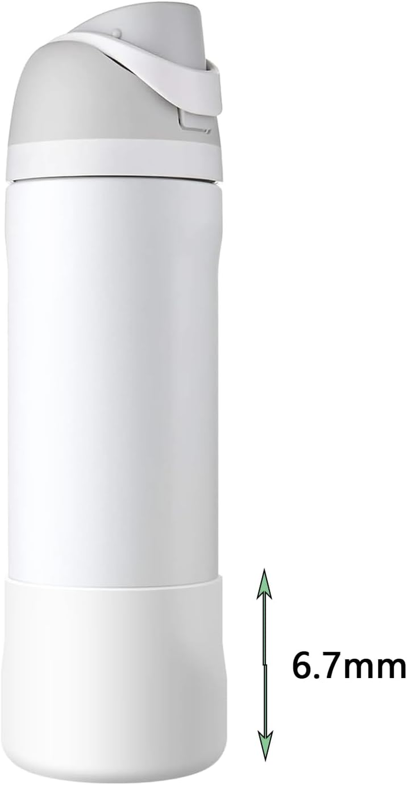 2 PCS Silicone Boot for Owala Freesip 24 Oz Water Bottle, Anti-Slip Protective Sleeve Bottom Bumper Protector for Twist and Flip Stainless Steel Water Bottles - Pink+White image number 5