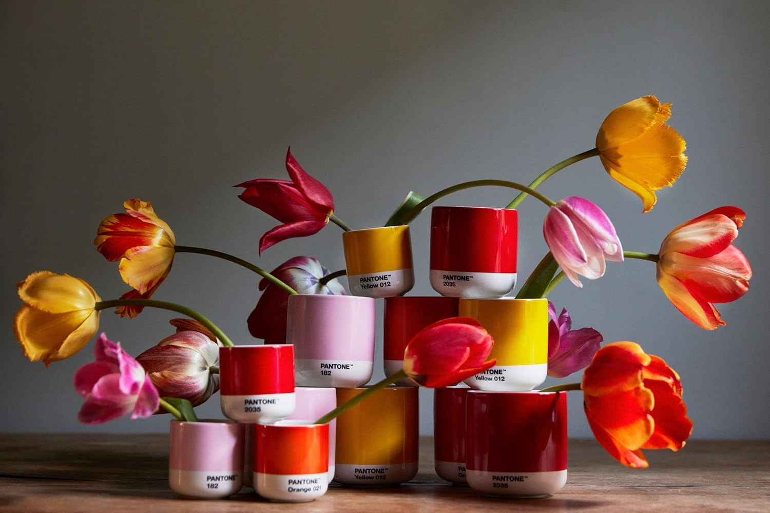 Copenhagen Design Pantone Latte Cup - Double Wall Thermo - Cappuccino Handleless Mug - 7.44Oz/220Ml, Yellow 012 - Light Pink image number 3