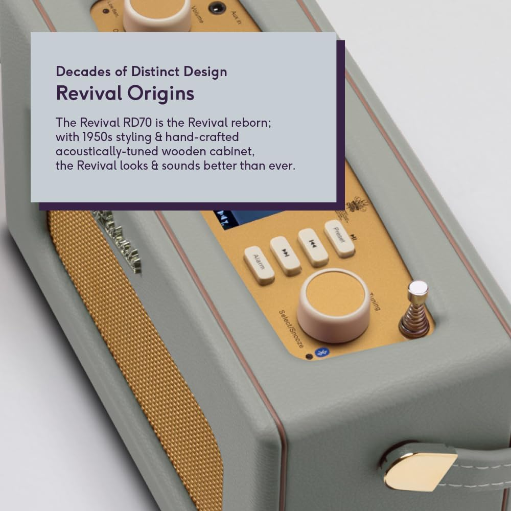 Roberts Revival RD70DG FM/DAB/DAB+ Digital Radio with Bluetooth - Dove Grey - Dove Grey image number 4