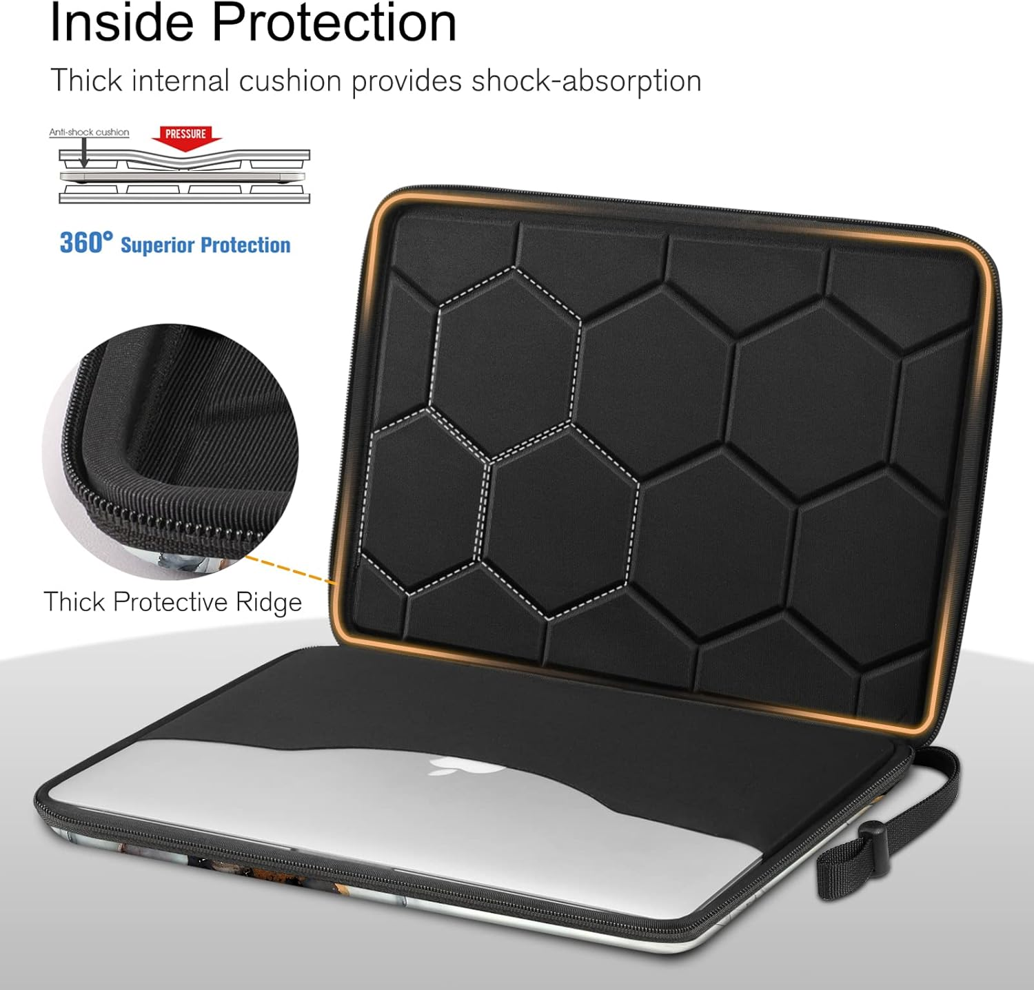 FINPAC Hard Laptop Sleeve Case for 13-Inch Macbook Air M3 M2 M1 2024, 14-Inch Macbook Pro M3/M2/M1 A2918 A2992 A2779 A2442, Waterproof Case for Dell, Surface Laptop, HP, Acer, Cloudy Marble image number 3