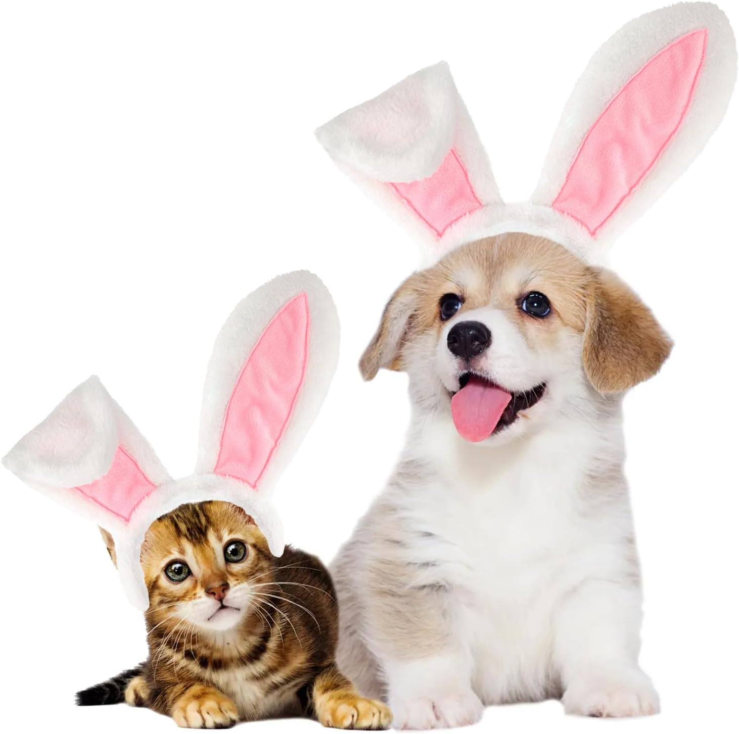 3 Pcs Easter Bunny Ears Kit, Plush Easter Headband with Bowtie and Nose, Cute Gifts for Kids Women Party Cosplay Easter Bunny Costume