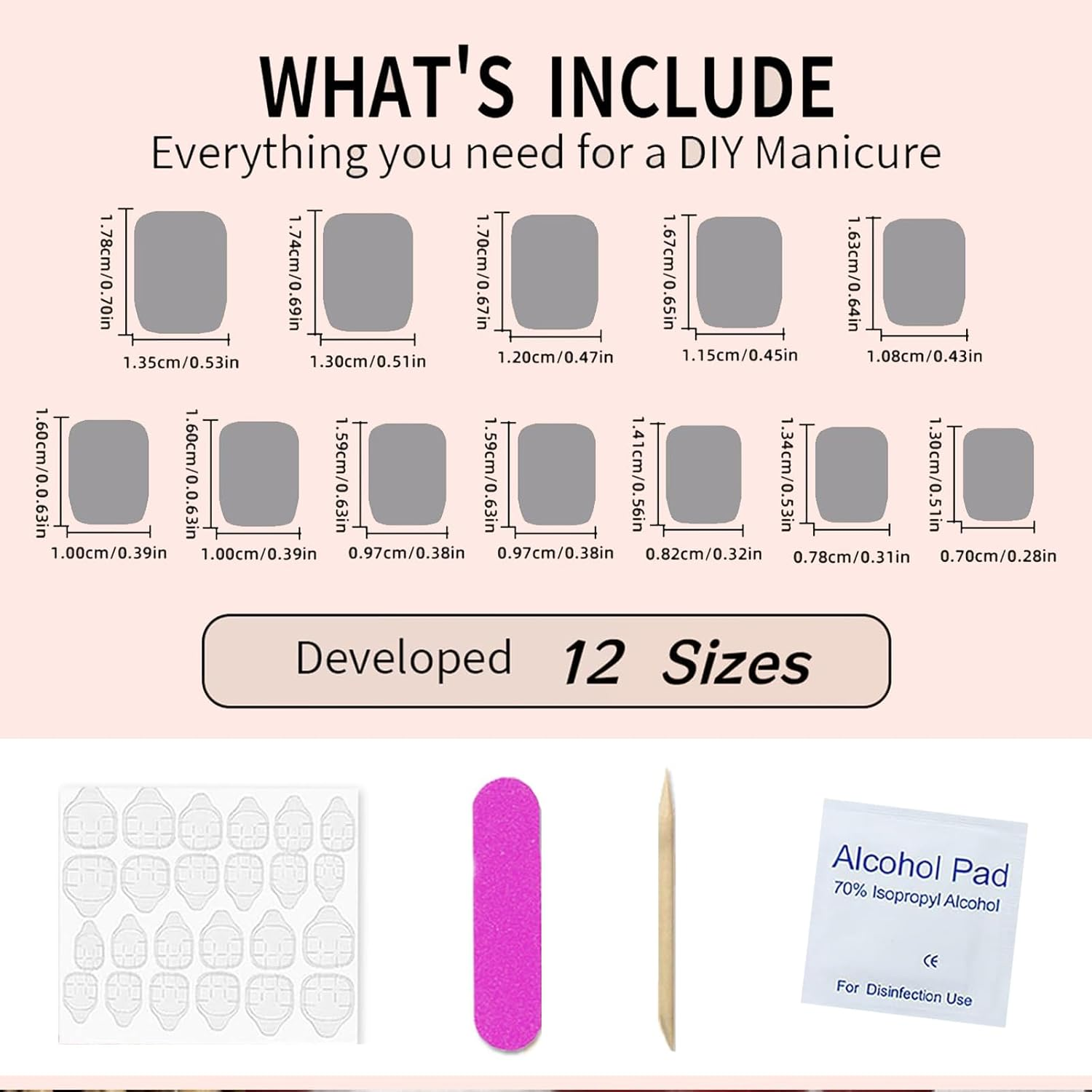 TELAIN 24 Pieces Snowflake Press on Nails, Short Square False Nails, Christmas Press on Nails, Gold Glitter with Design, Full Coverage, Stick on Nails image number 2