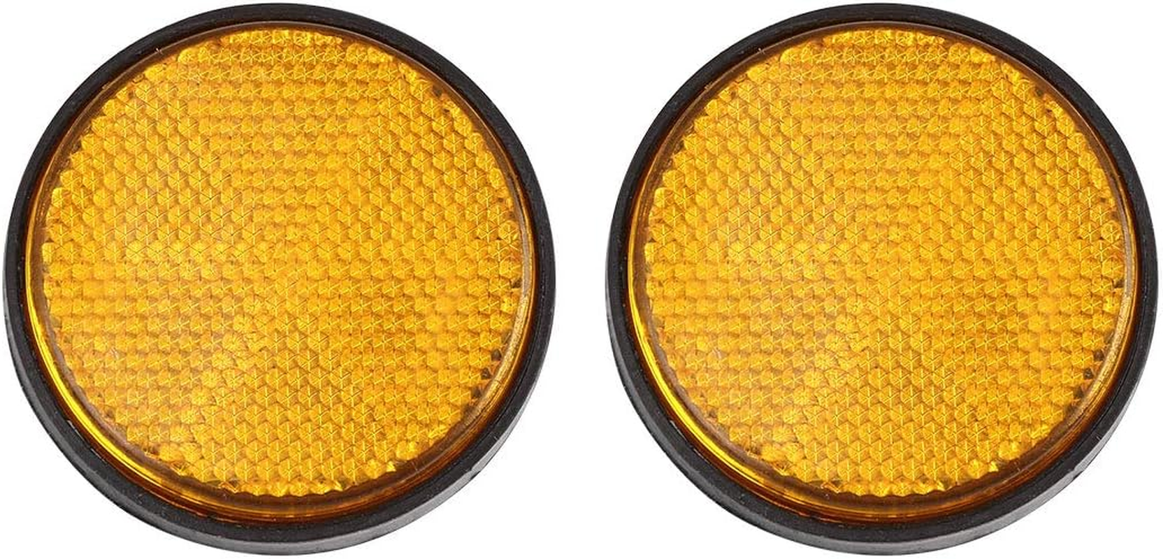 Uxcell 2Pcs 6Mm Yellow Plastic Screw Mount Reflective Warning Motorcycle Reflector