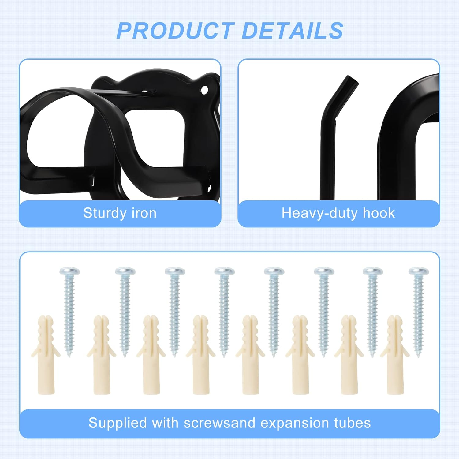 Swess 12 Counts Horse Bridle Rack, Bridle Bracket Bridle Hooks with Tubes and Screw, Horse Tack Storage Halter Hanger Metal Bridle Holder for Tack Room,Horse Blanket Rack,Bridle Holder Wall Mount image number 4