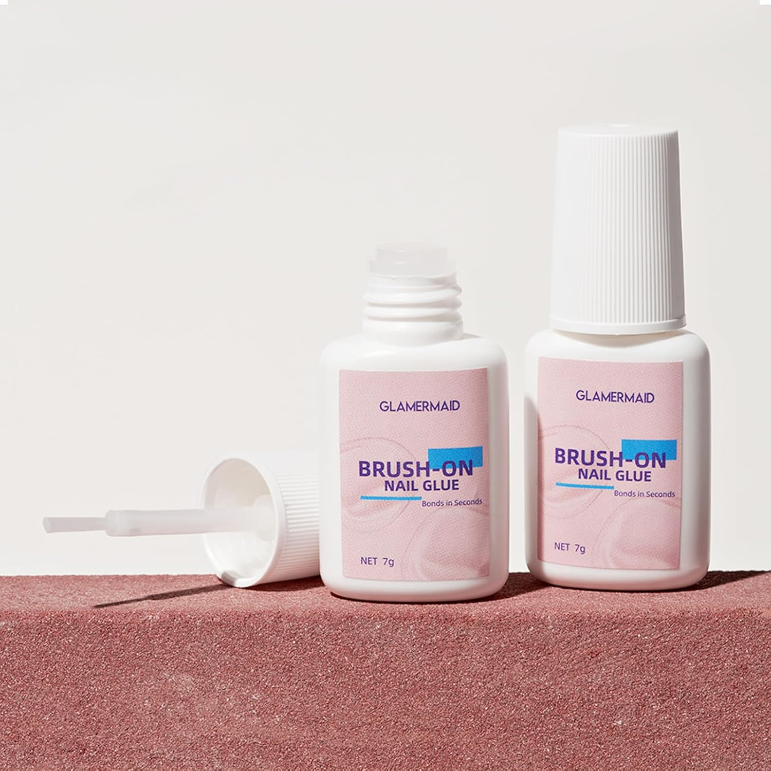 Nail Glue for Press on Nails Brush on Nail Glue, GLAMERMAID Easy Application Durable & Long-Lasting Glue False Nails Glue, Acrylic Nails, Nail Tips, Salon Quality image number 1