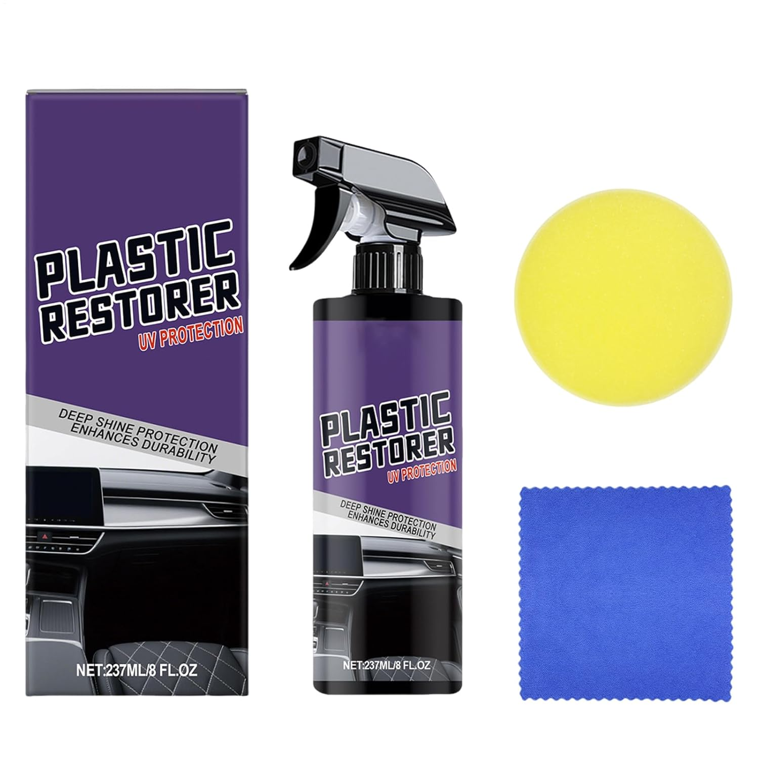 Car Polish - 237Ml Polish Accessories for Interior Renovation, Vehicle Care Supplies with Gloss Finish Scratch Cover Features, Detailing Kit for Dashboard Refurbishment Restoration image number 2
