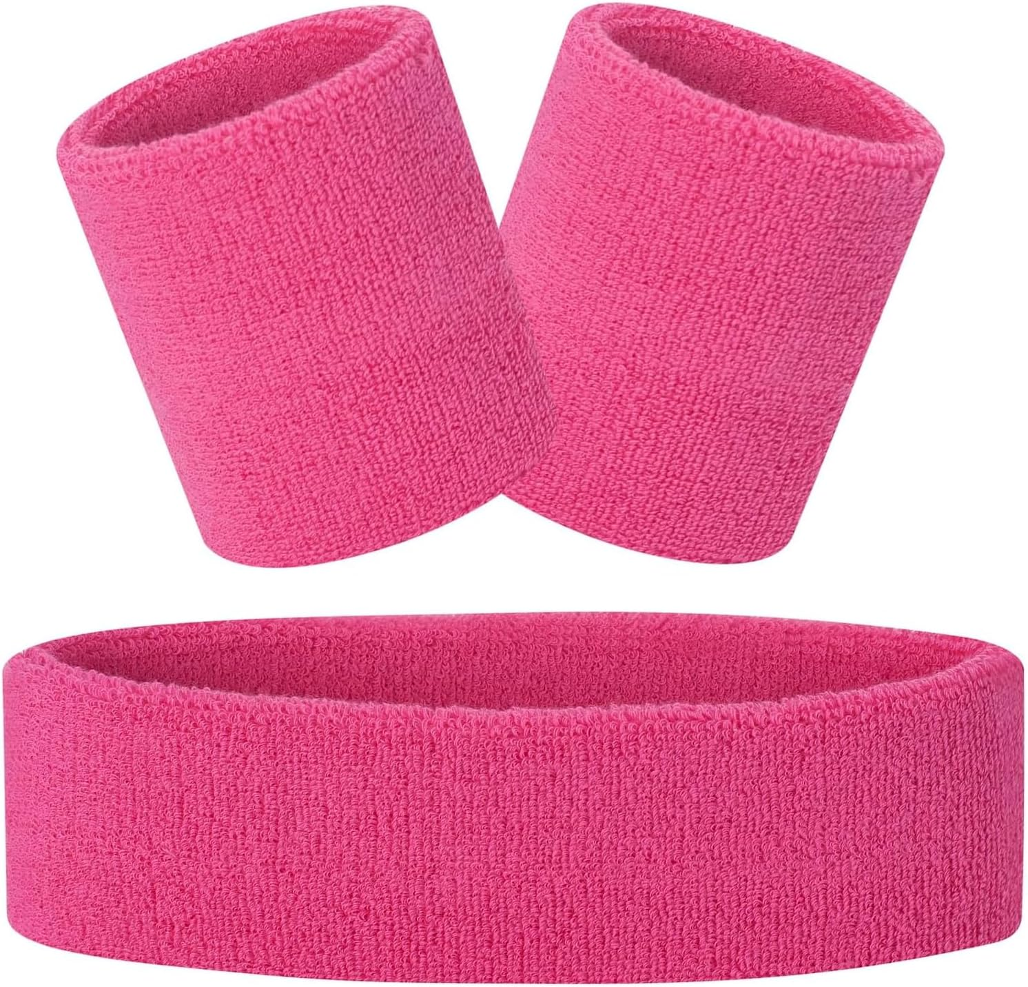 Sweatbands Set, Headband and Wrist Sweatbands Cotton Sweat Band for Athletic Men and Women, Sports Headbands for Fitness Yoga Running image number 1