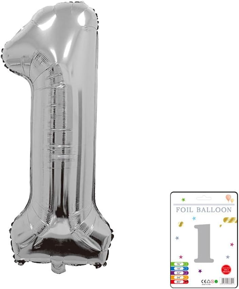 Silver 40 Inch Giant Number Balloons Foil Digital Balloon for Birthday Anniversary Party Festival Decorations (Silver9) image number 6