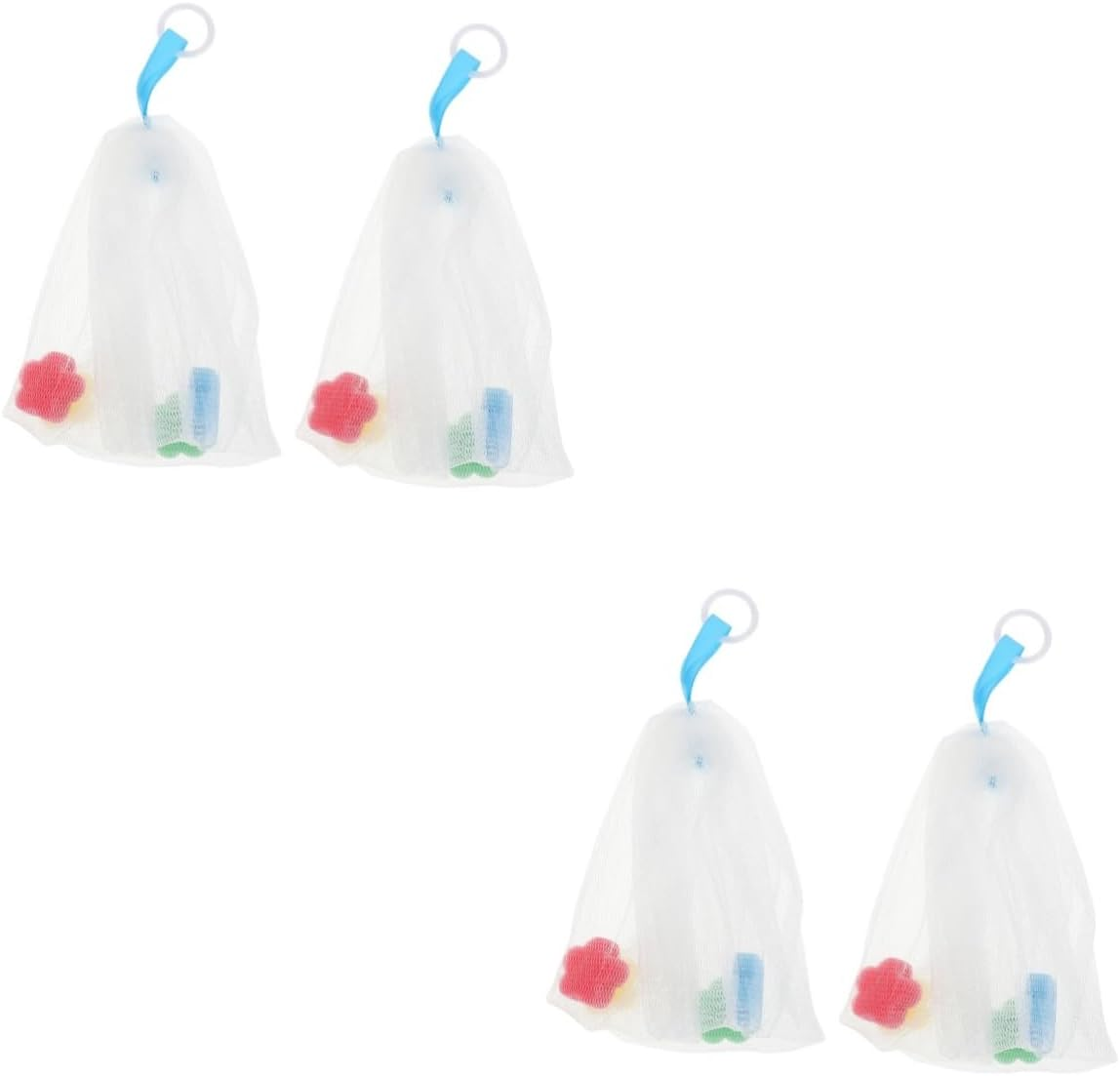 FRCOLOR 8Pcs Facial Foaming Nets for Household Soap Portable Soap Saver Pouches Bubble Making Bags for Cleansing