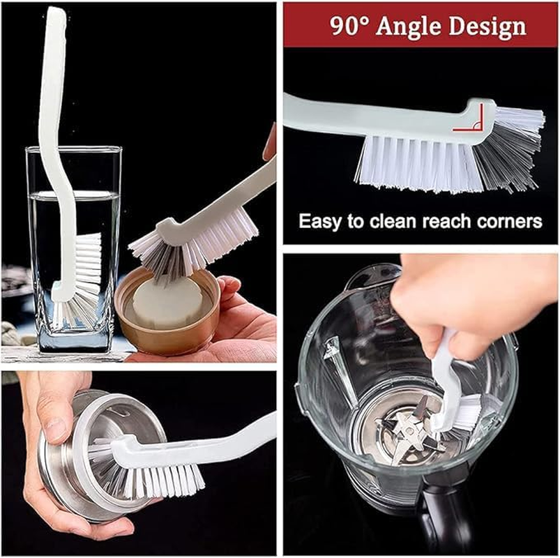 10Pc Kitchen Right Angle Scrub Brush, Sink Household Dish Pot Pan Edge Corners Angle Scrub Brushes, Bulk Sink Bathroom Edge Corner Cleaning Right Angle Brush image number 1