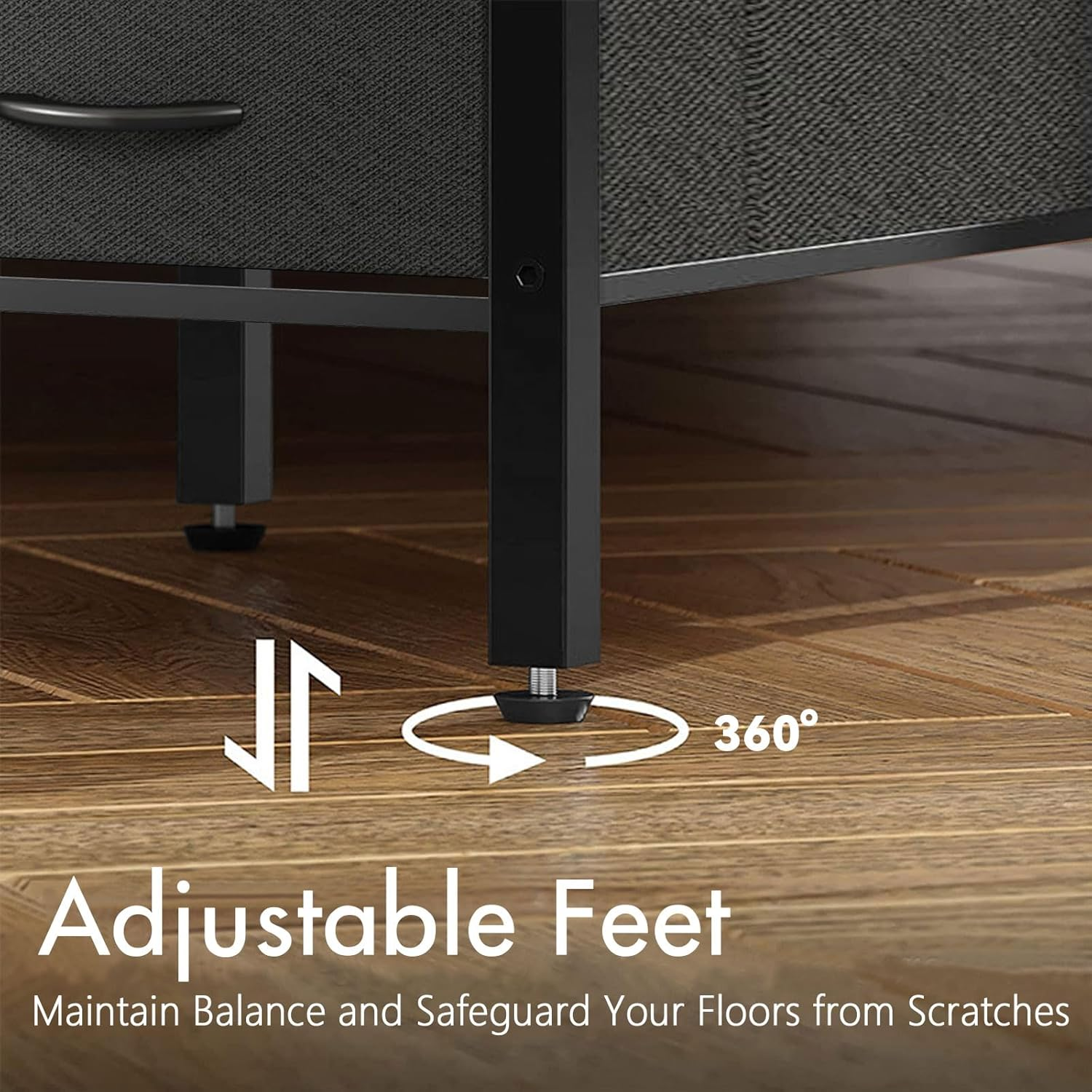 Night Stand with Charging Station, 3-Tier Storage Nightstand with 2 Fabric Drawer,End Tables Bedroom Bedside Table with Charging Station for Bedroom, Dorm, Living Room - Easy Assembly, Sturdy Design