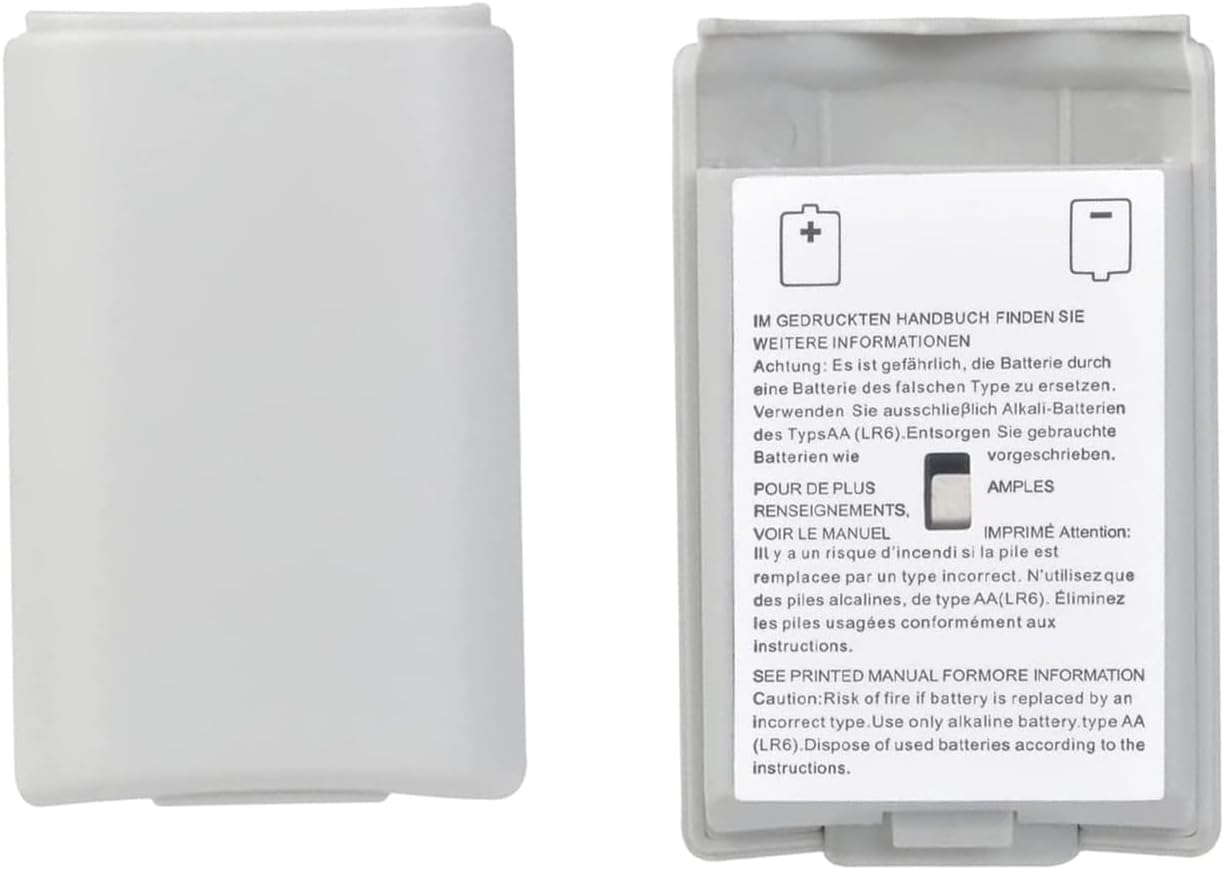 10 Pcs Battery Pack Cover Case Compatible with Xbox360 Wireless Controller(5&times;Black + 5&times;White) [Video Game] image number 1