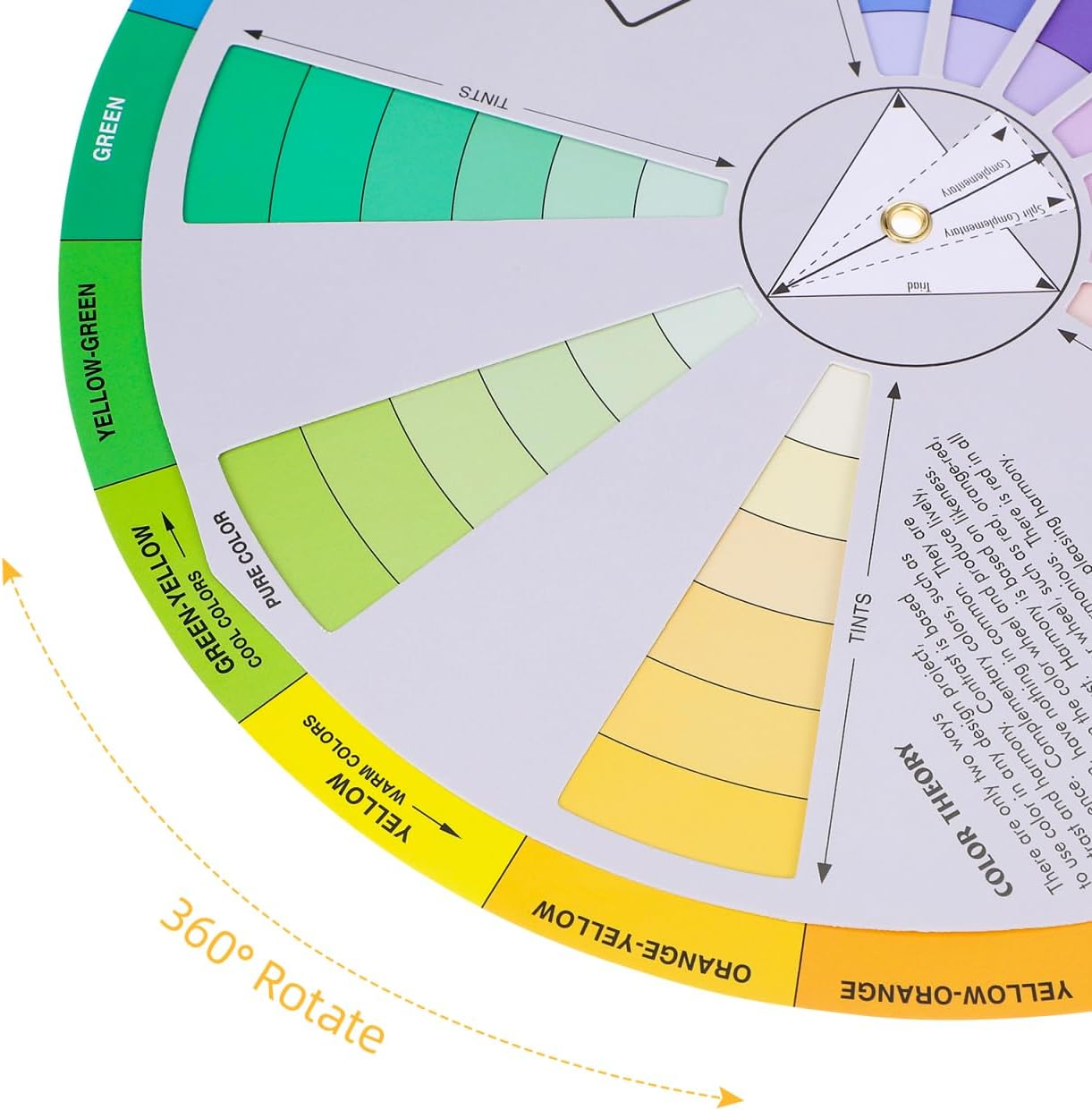 Tofficu 1Pc Creative Color Wheel, Paint Mixing Learning Guide, Artist Color Wheel Color Wheel, Art Class Teaching Tool for Makeup Painting Tattoo - 4Pcs image number 6