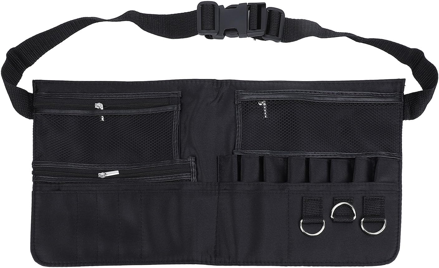 TOPINCN Adjustable Makeup Brush Bag Waist Belt with Multiple Pockets for Beauty Salon, On-Site Makeup Services, Fiber + Nylon image number 4