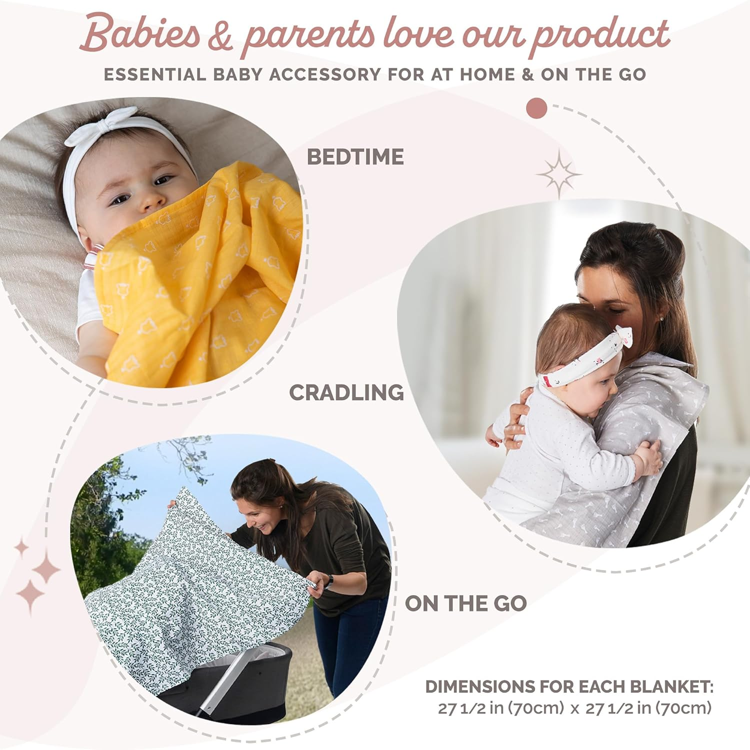 Set of 4 Coloured Muslin Cloths