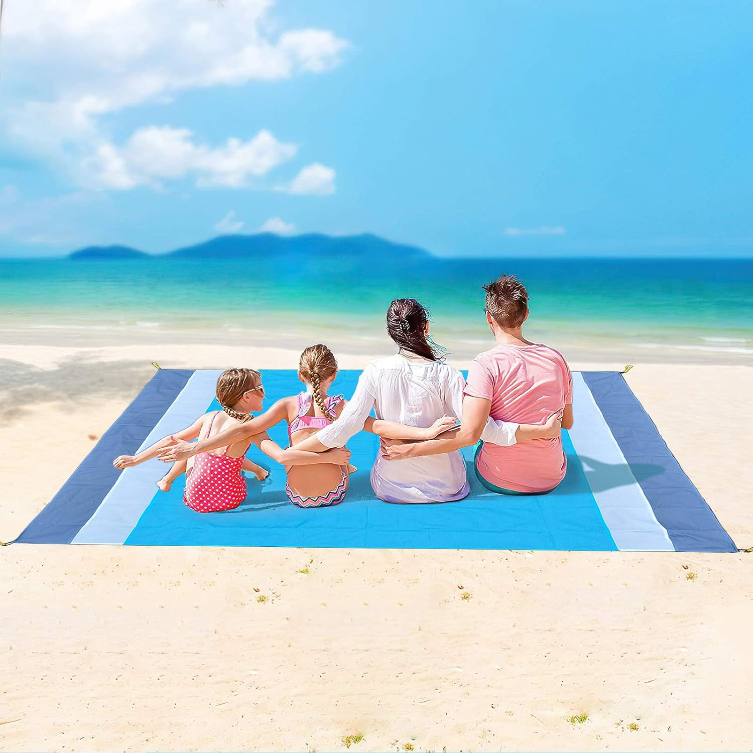 Sand Free Beach Blanket, Extra Large Waterproof Beach Mat-Lightweight Quick Drying Heat Resistant Outdoor Picnic Mat for Travel, Camping, Hiking and Music Festivals image number 4