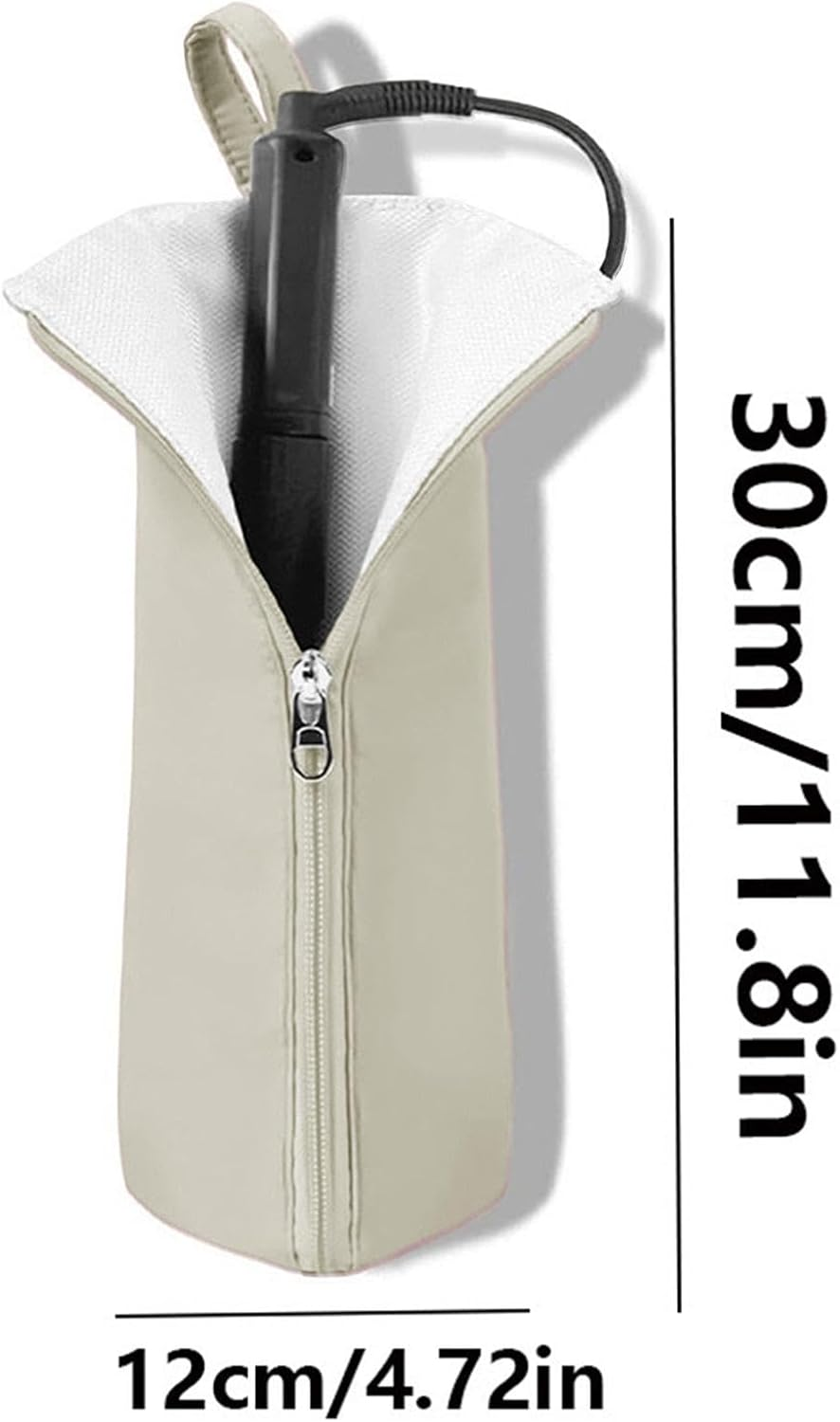 Lunaobrik Flat Iron and Curling Wand Holder, Curling, Heat Resistant Bag, Hangable Iron Holder, Styling Smoothing Tool, Travel Bag, Heat Resistant for The image number 5