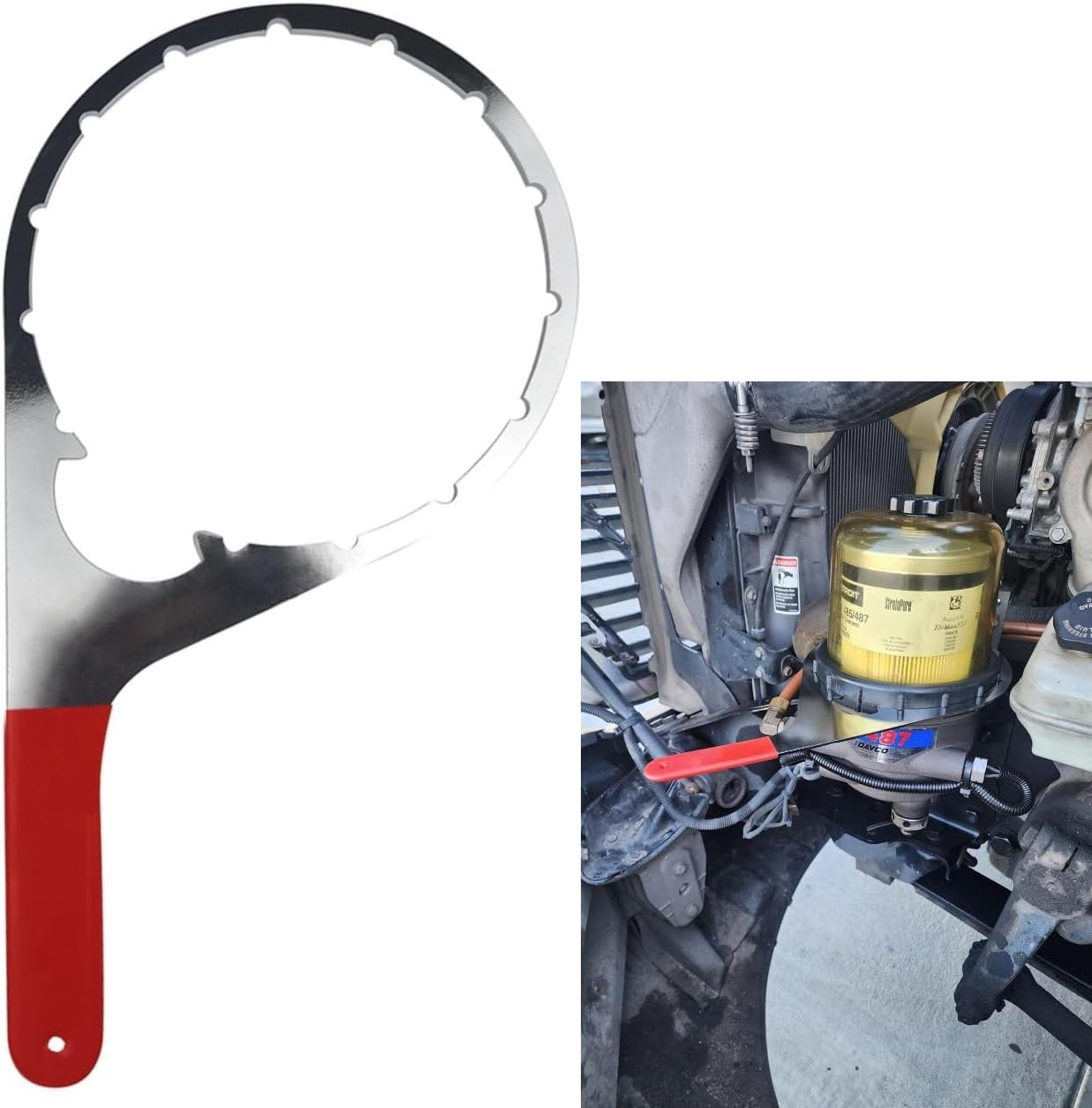 Fuel Filter Wrench Set 6Inch 8Inch Colar/Vent Cap Wrench for 380,382,482,483,485,487,488,782,Detroit Diesel Truck,Cummins,Navistar Engines