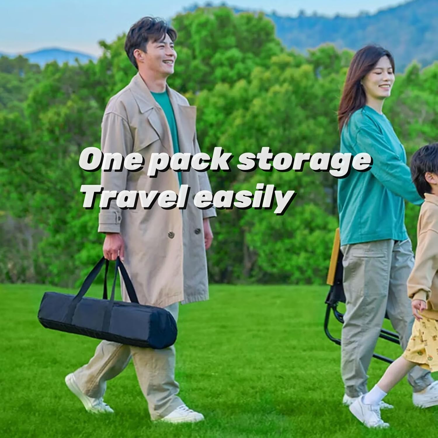 120Cm Portable Folding Camping Table, Outdoor Low Picnic Table, Carbon Steel Roll-Up Camping Table with Carry Bag, Lightweight Foldable Camp Table for Beach,Party, Patio, BBQ, Travel, Backyard image number 2