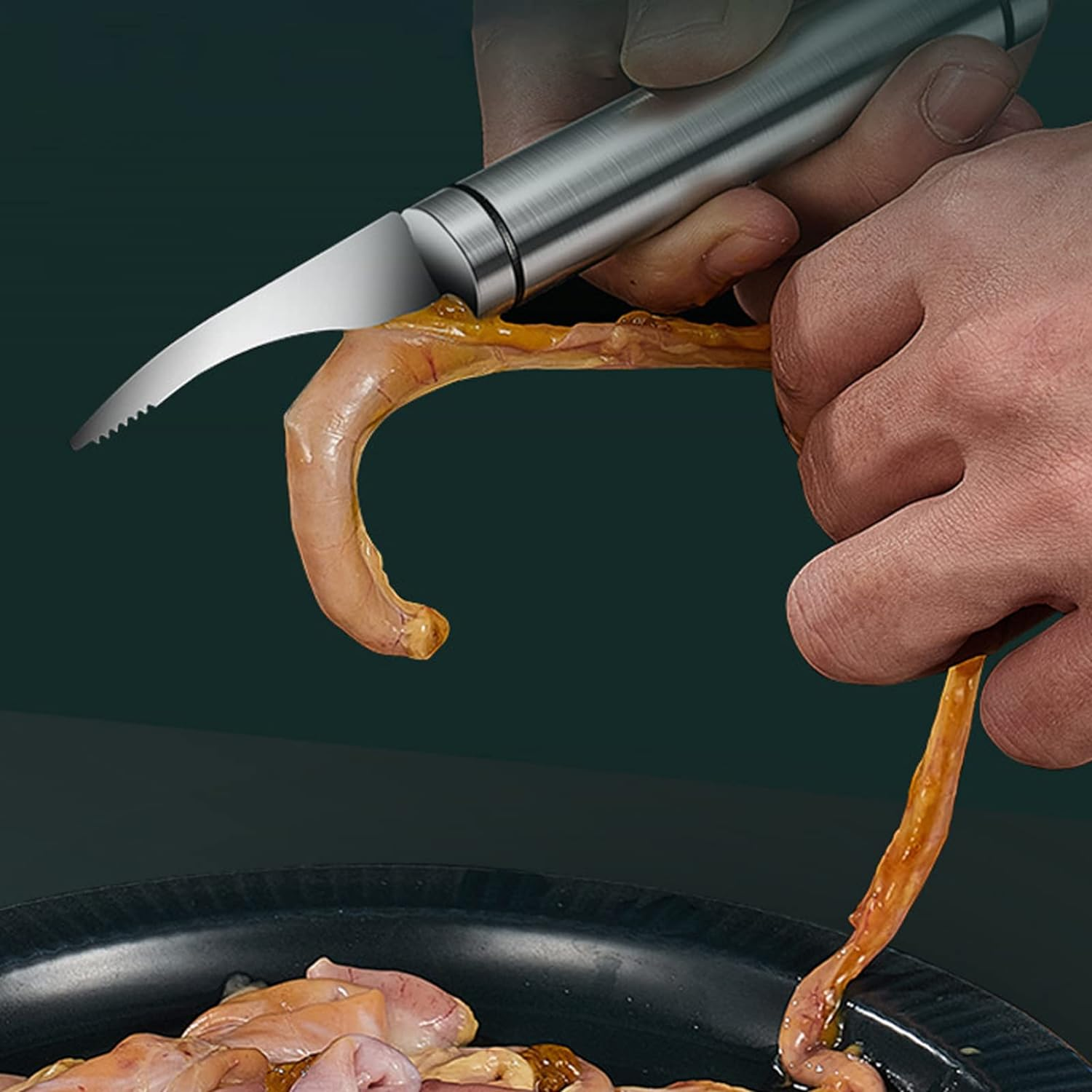 2PCS 304 Stainless Steel Shrimp Deveiner and Peeler - 5 in 1 Multifunctional Cleaner Knife, Portable Cleaning Tool (9.4 Inch) image number 1