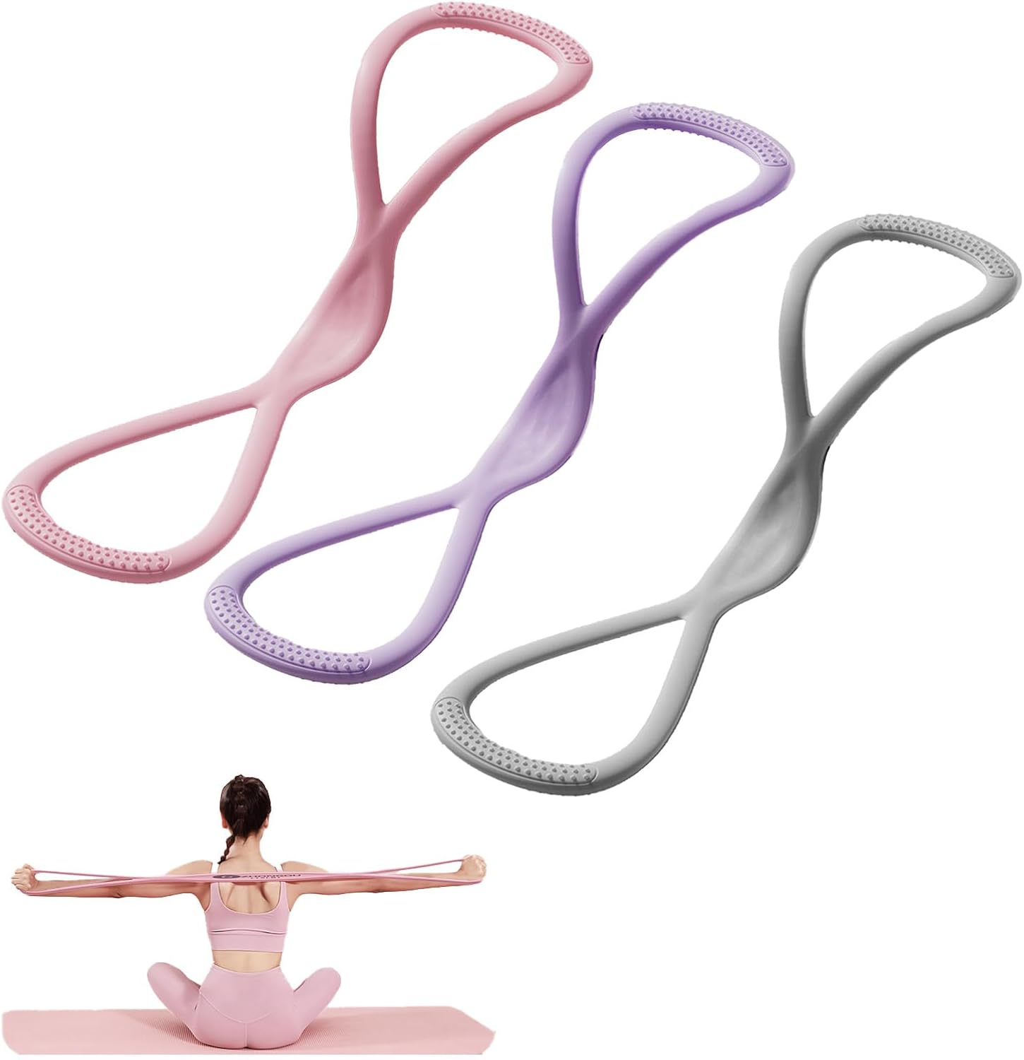 Resistance Bands with Handles &ndash;3-Pack Exercise TPE Foam Material for Arm, Back & Shoulder Workouts | Non-Slip Soft Grip for Home/Gym Use image number 5