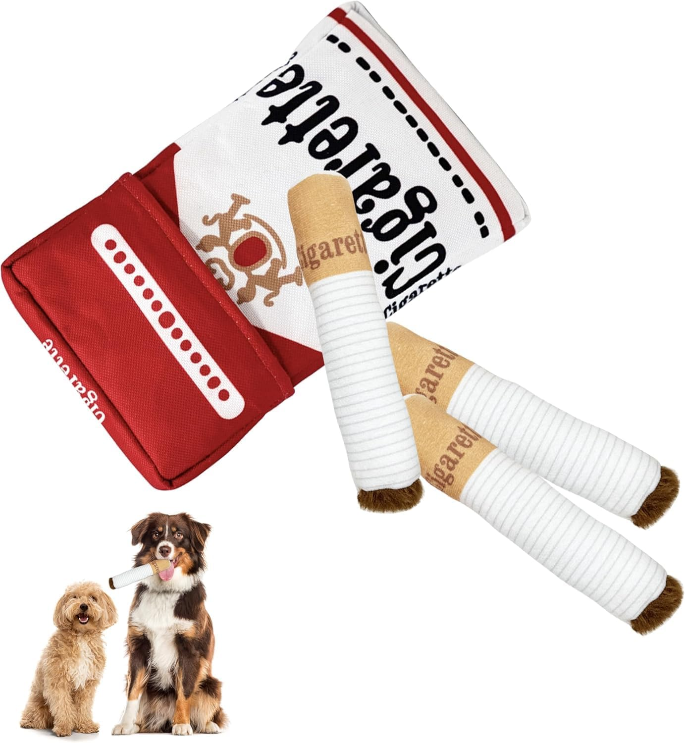 JIGCEN Pet Dog Cigarette Toys, Cigarette Plush Dog Toys, Squeaking Cigar Toys, Fun Dog Toys for Medium Dogs image number 6