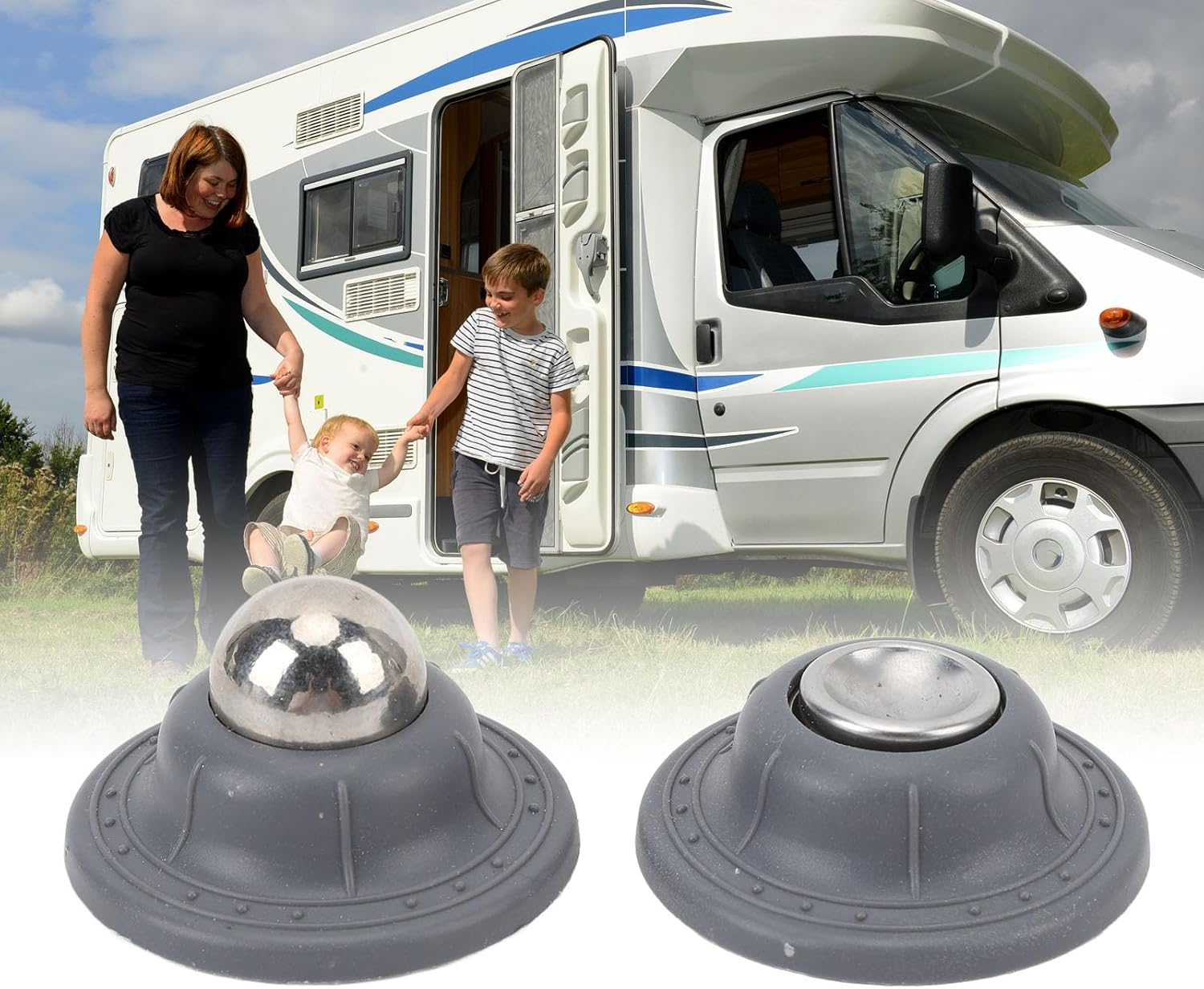 Pair of RV Magnetic Door Catch, RV Door Holder Latch RV Door Catch Latch Heavy Duty Baggage Door Catch for Motorhome, Travel Trailer, with Strong Magnetic Suction (Grey) image number 1