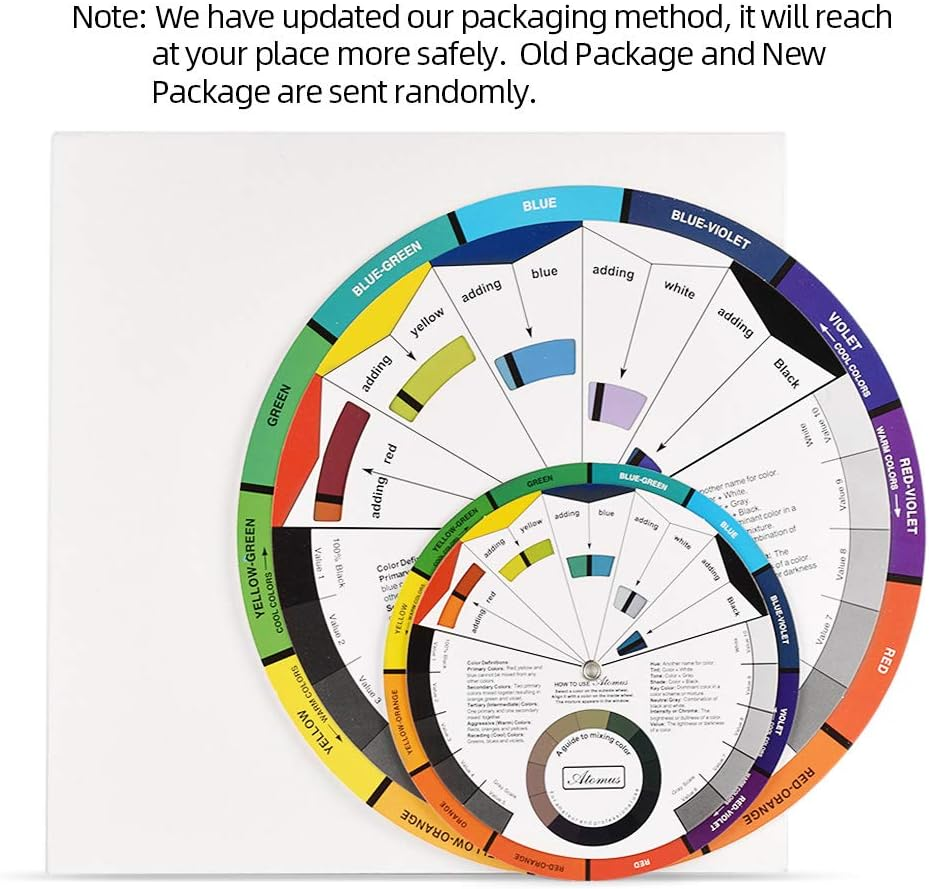 ATOMUS Color Wheel Color Mix Guide, Tattoo Pigment Chart Supplies for Paint Permanent Eyebrow Lip Body Tattoo (5.51In & 9.25In) image number 2
