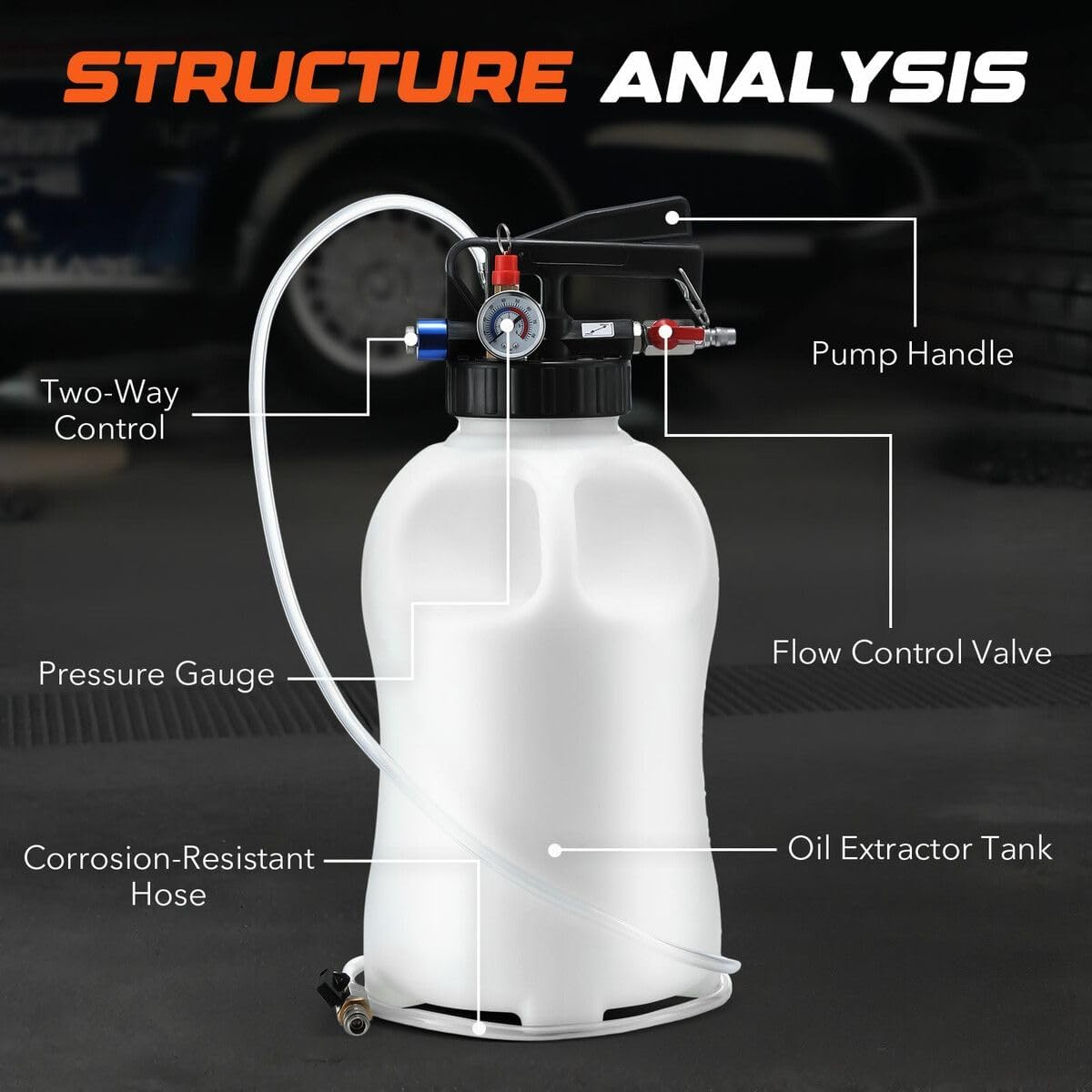 AUSWAY 10L Transmission Oil Filling System Liquid Transfer Fluid Pump Tool Dispenser Pneumatic Gearbox Filler Extractor Automotive 15 ATF Refiller image number 4