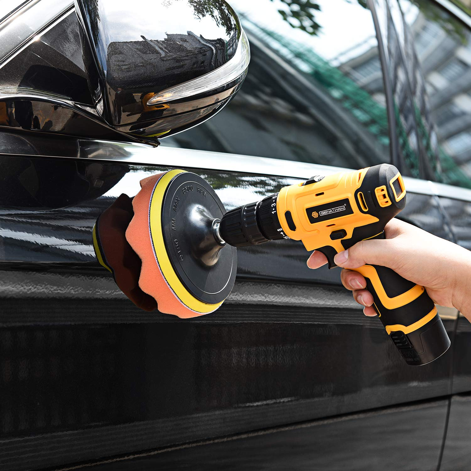 5 Inch(125 Mm) Drill Polishing Pads 11 Pcs Car Polishers and Buffers Compound Buffing Kits Drill Attactment for Auto Polisher,Sanding,Waxing image number 4