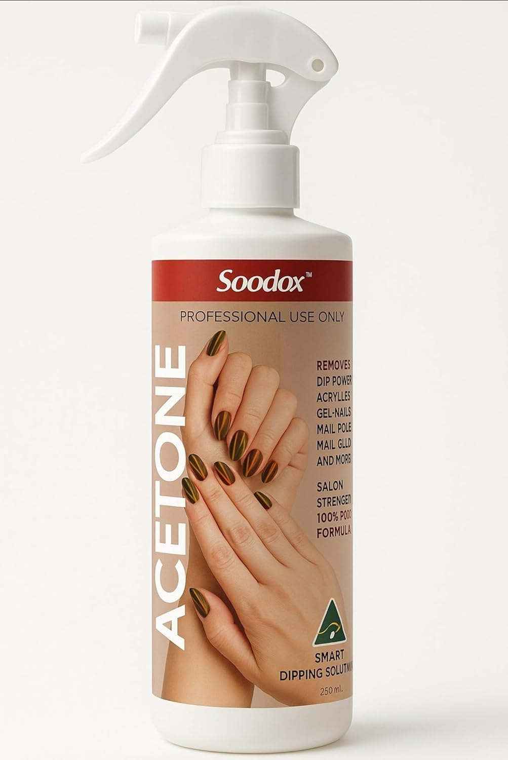 Soodox 100% Pure Acetone Gel Spray Bottle Acrylic Nail Polish Soak off Remover 250Ml | One Bottle so Many Uses! image number 3