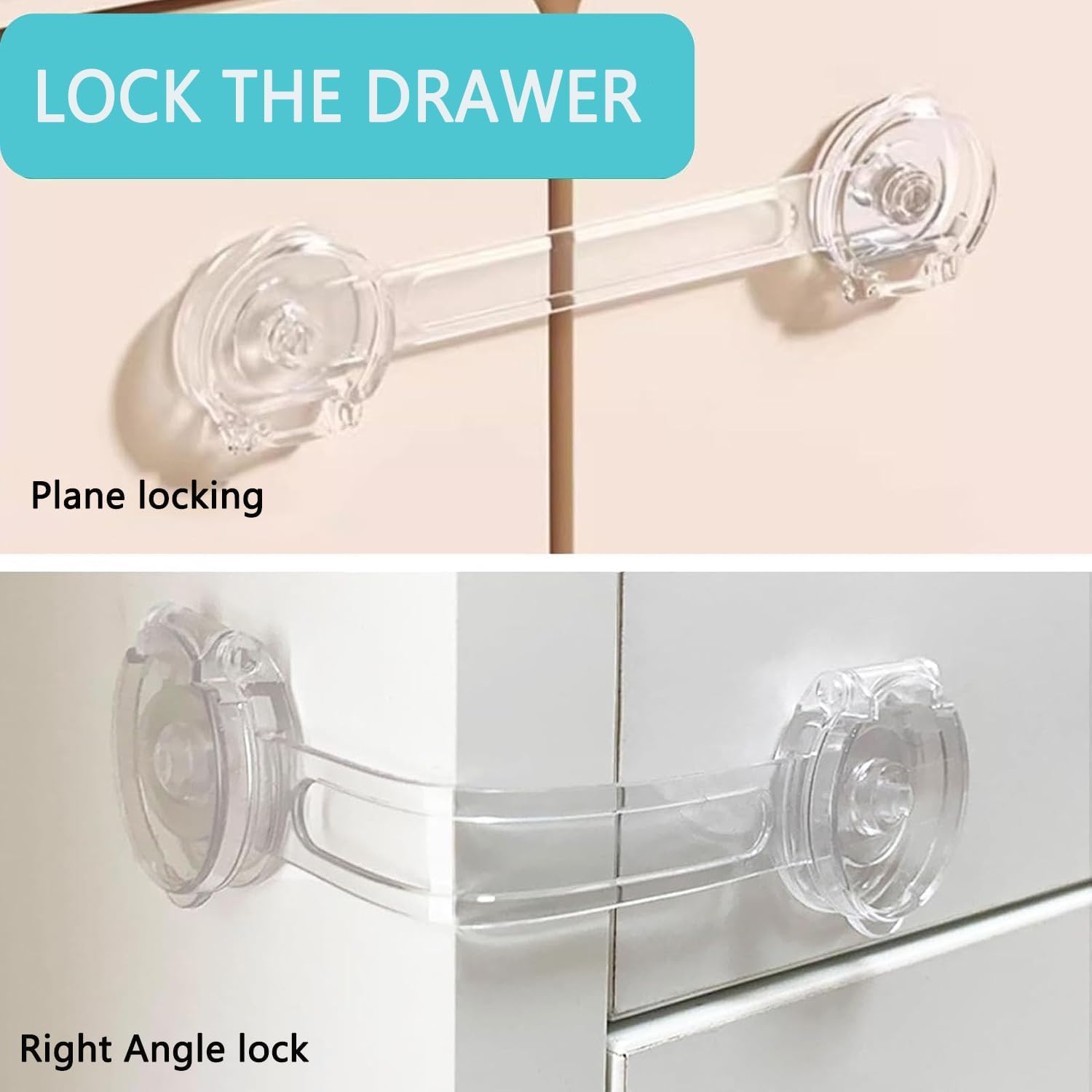 KEWAYO 8Pcs Child Safety Lock Transparent Anti-Opening Multi-Functional Soft Strap Safety Lock anti Pinch Safety Protection Buckle image number 6