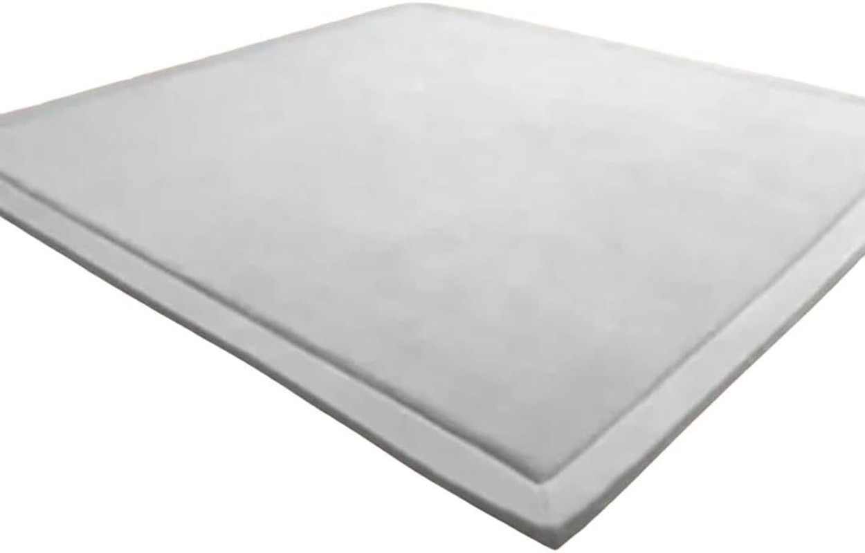 Grey Memory Foam Play Mat - 3CM Thick, Soft Coral Velvet, Large Non-Slip Nursery Rug, Tummy Time,Crawling Mat,Yoga Mat,Living Room Mat(150 * 200 * 3Cm) image number 3
