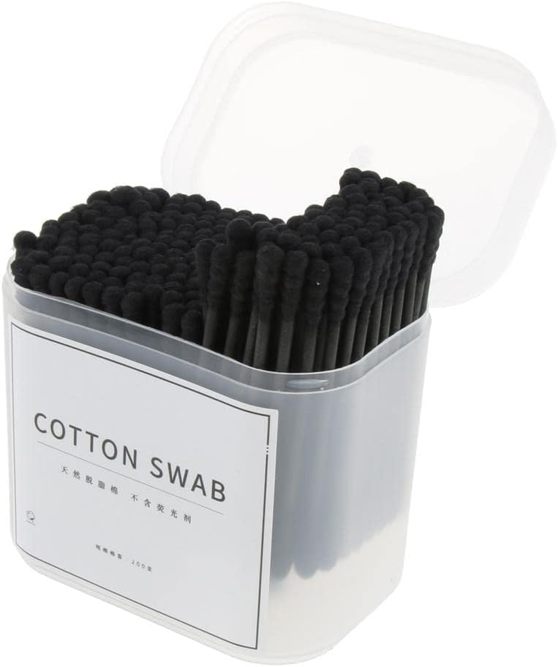 Koolsoo 200X Dual Head Cotton Buds Sticks Wooden Makeup, Black, as Described image number 5