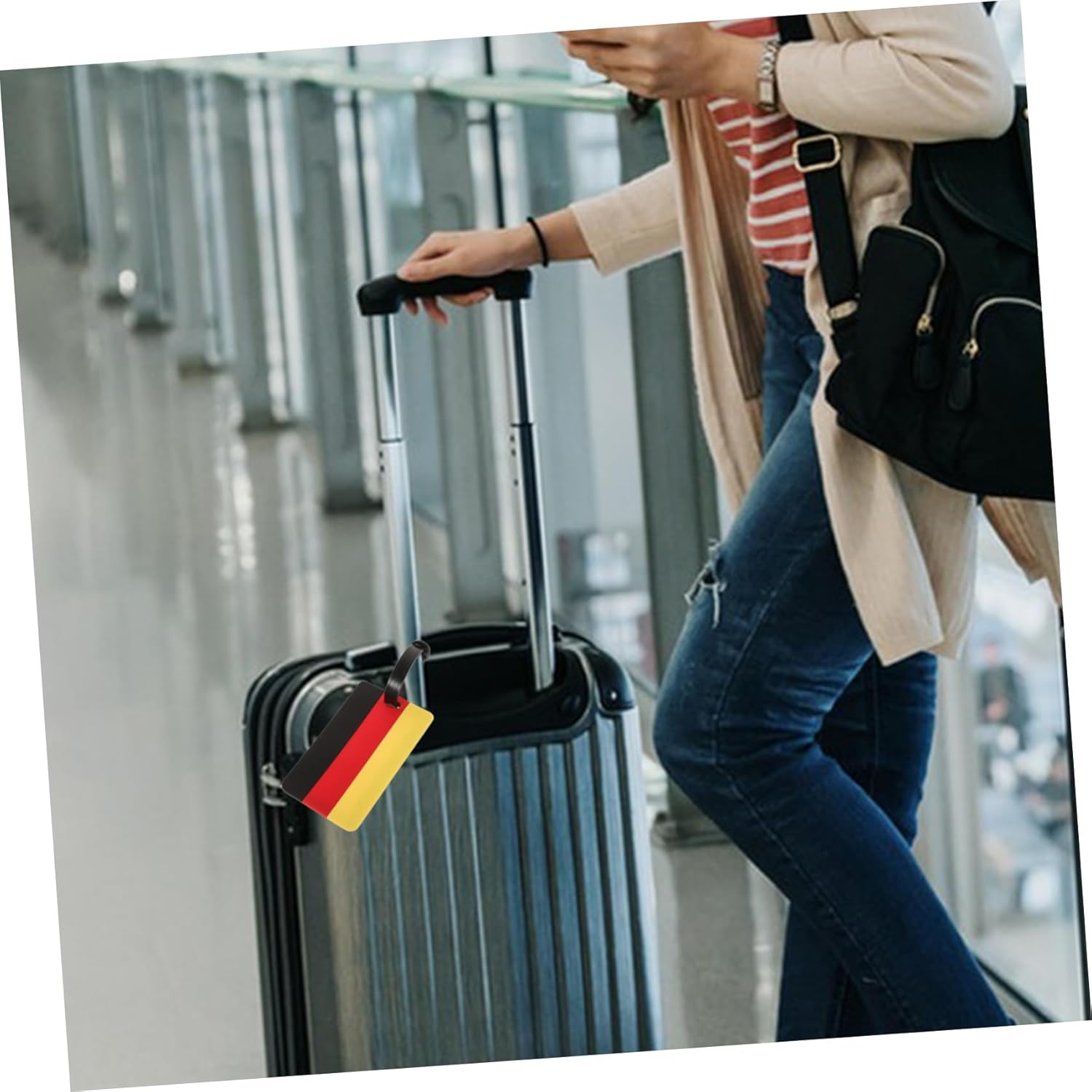 COLLBATH 2Pcs Luggage Tags Travel Suitcase Labels Flag Luggage Tag Suitcase Boarding image number 2