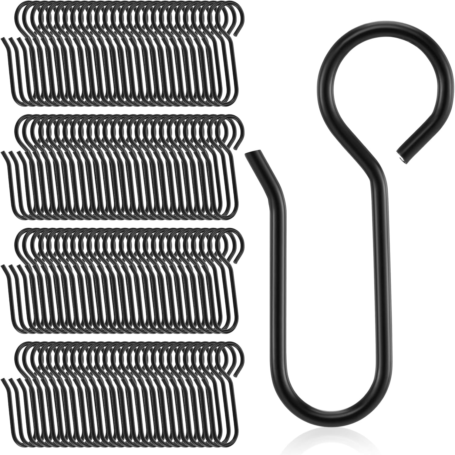 Metal S-Shaped Curtain Hooks for Ceiling Drape Track - Small Wire Hooks for Curtain and Drape