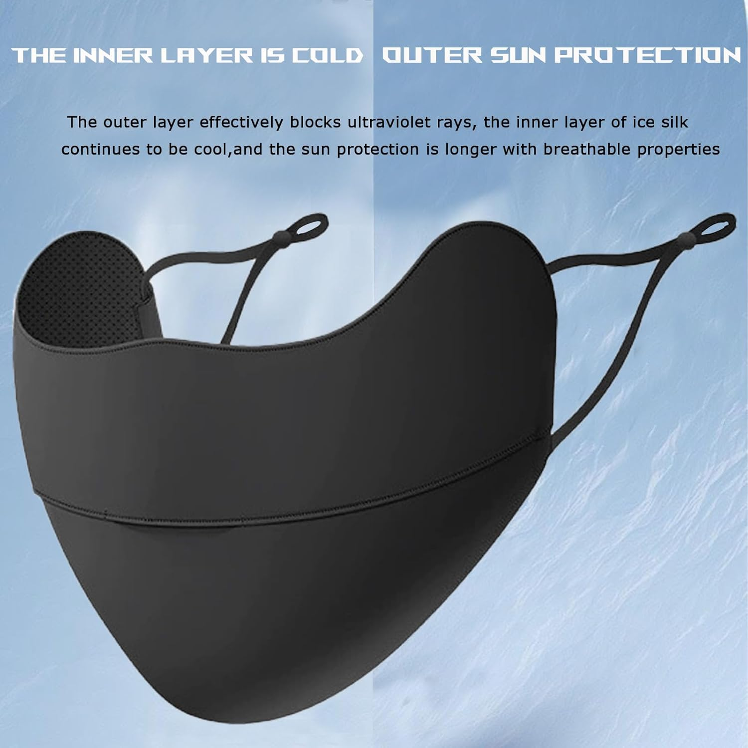 UV Face Mask UPF 50+ Protection Blocks 98% UVA/UVB Rays,Ice Silk Sun Shield with Adjustable Ear Loops, Reusable Washable Breathable Cover for Women and Men, 4 Pack (Pink, Black, Gray，Blue) image number 6