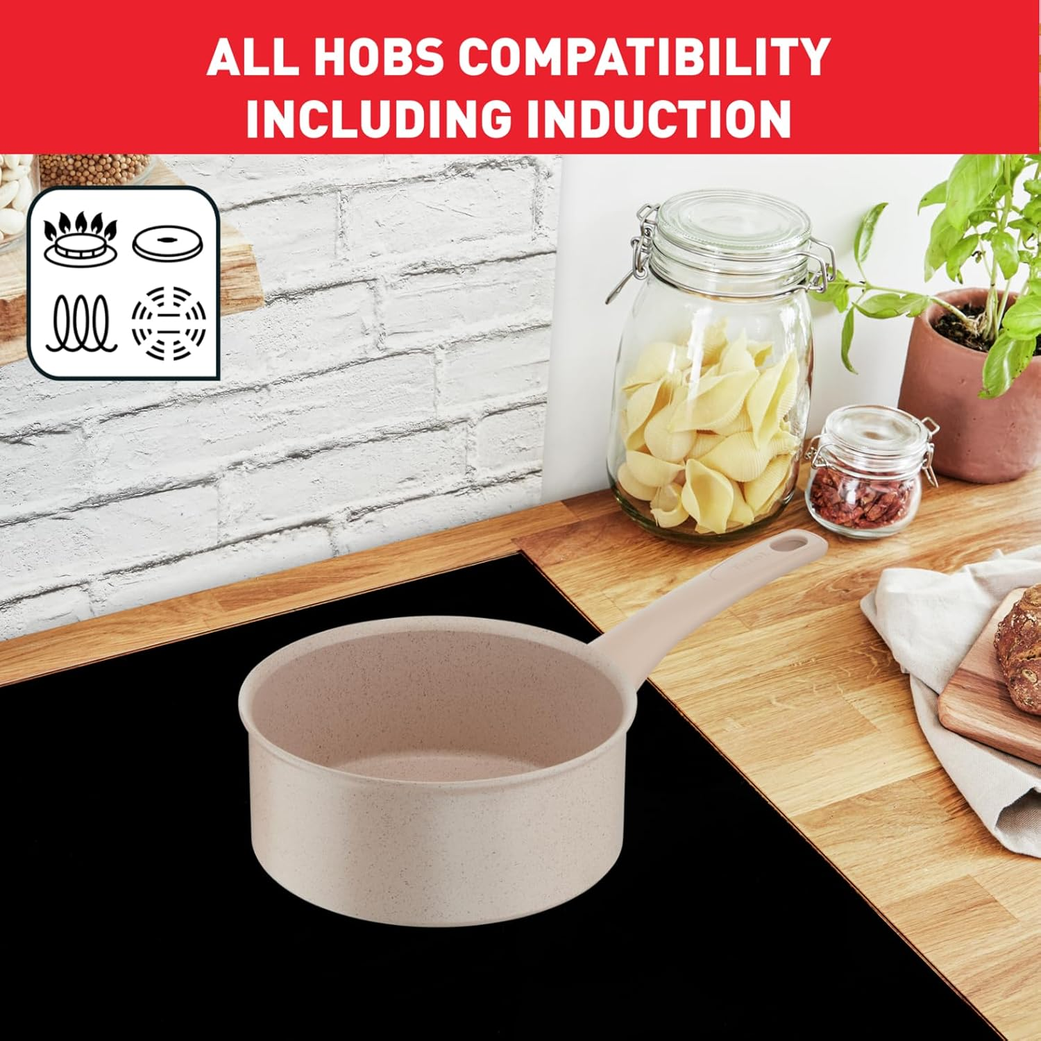 Tefal Delight G2932802 Saucepan, 16 Cm, 1.5 Litres, 100% Recycled Aluminium Body, Non-Stick Coating, Heat Indicator image number 6