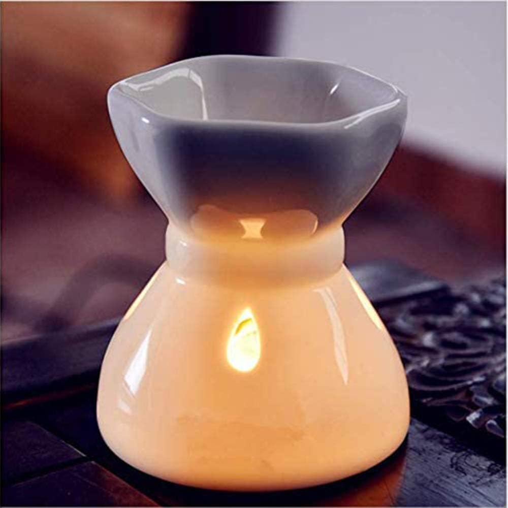 Sculpture Statue Antiques Collectables，Aromatic Oil Burner Geometric Ceramic Essential Oil Candle Holder，Handmade Porcelain Night Llight Home Office Decoration image number 2